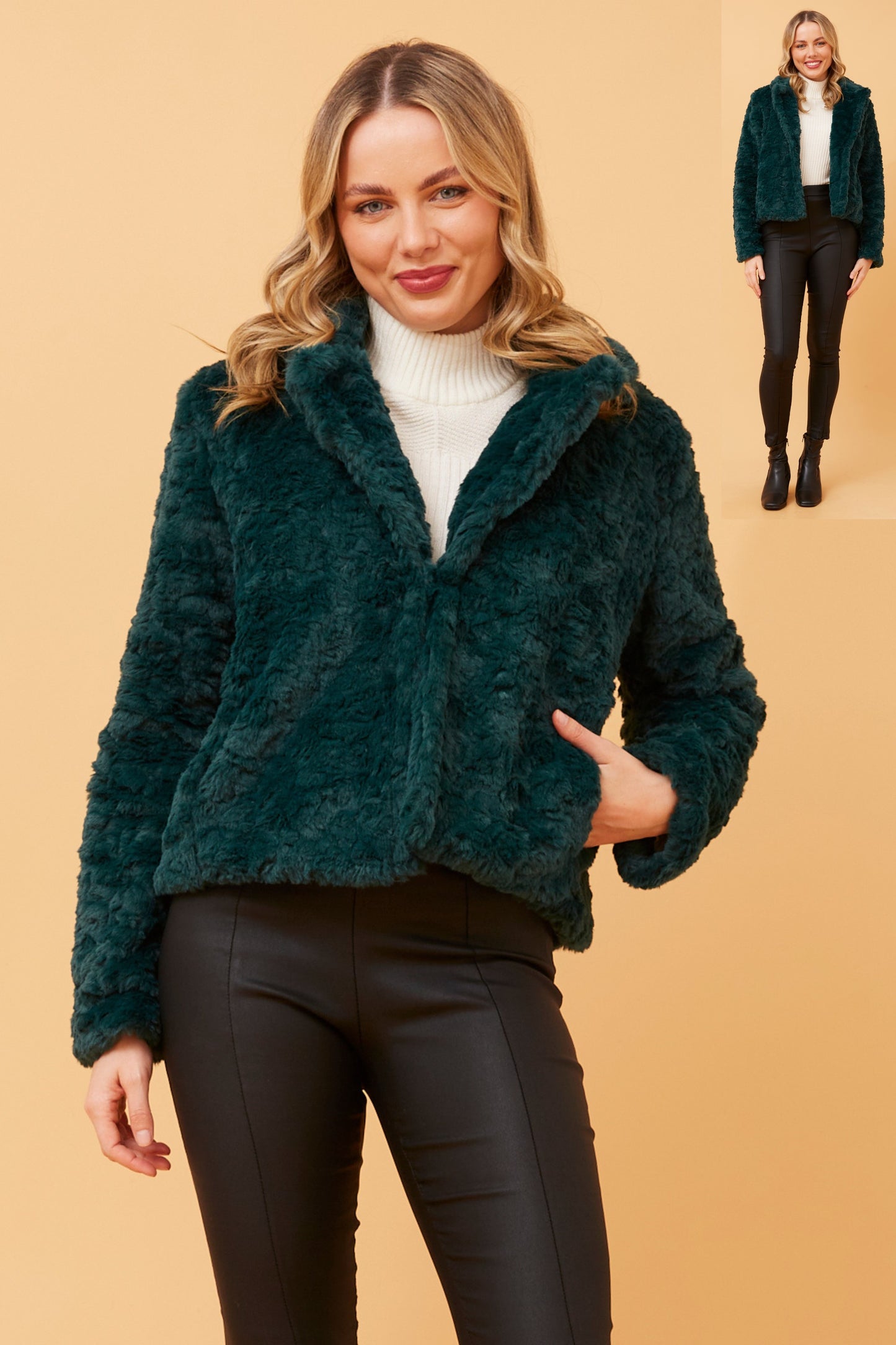 Aria Fur Jacket Emerald J518099