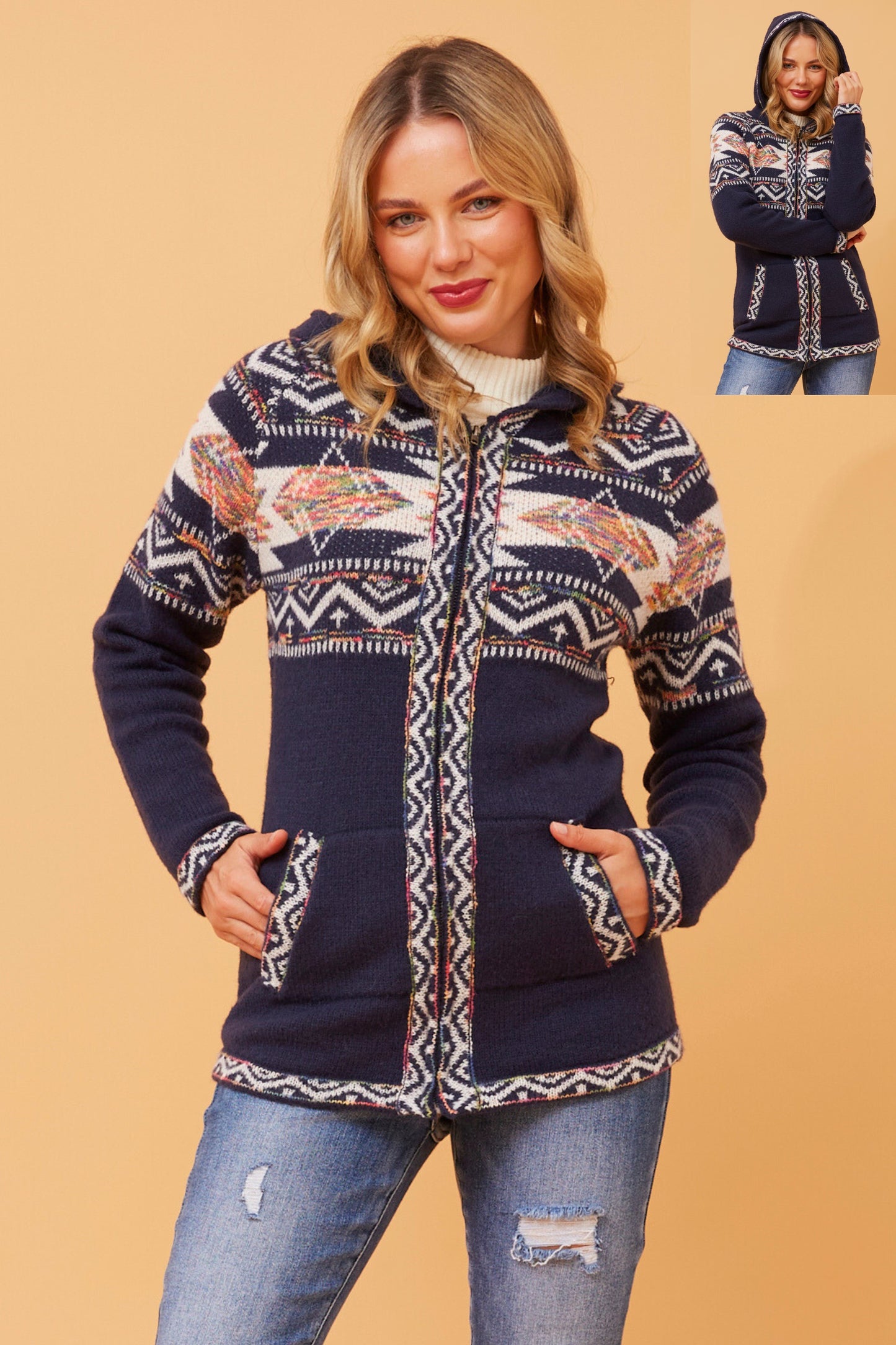 Emily Knit Cardigan with zip front KC732760