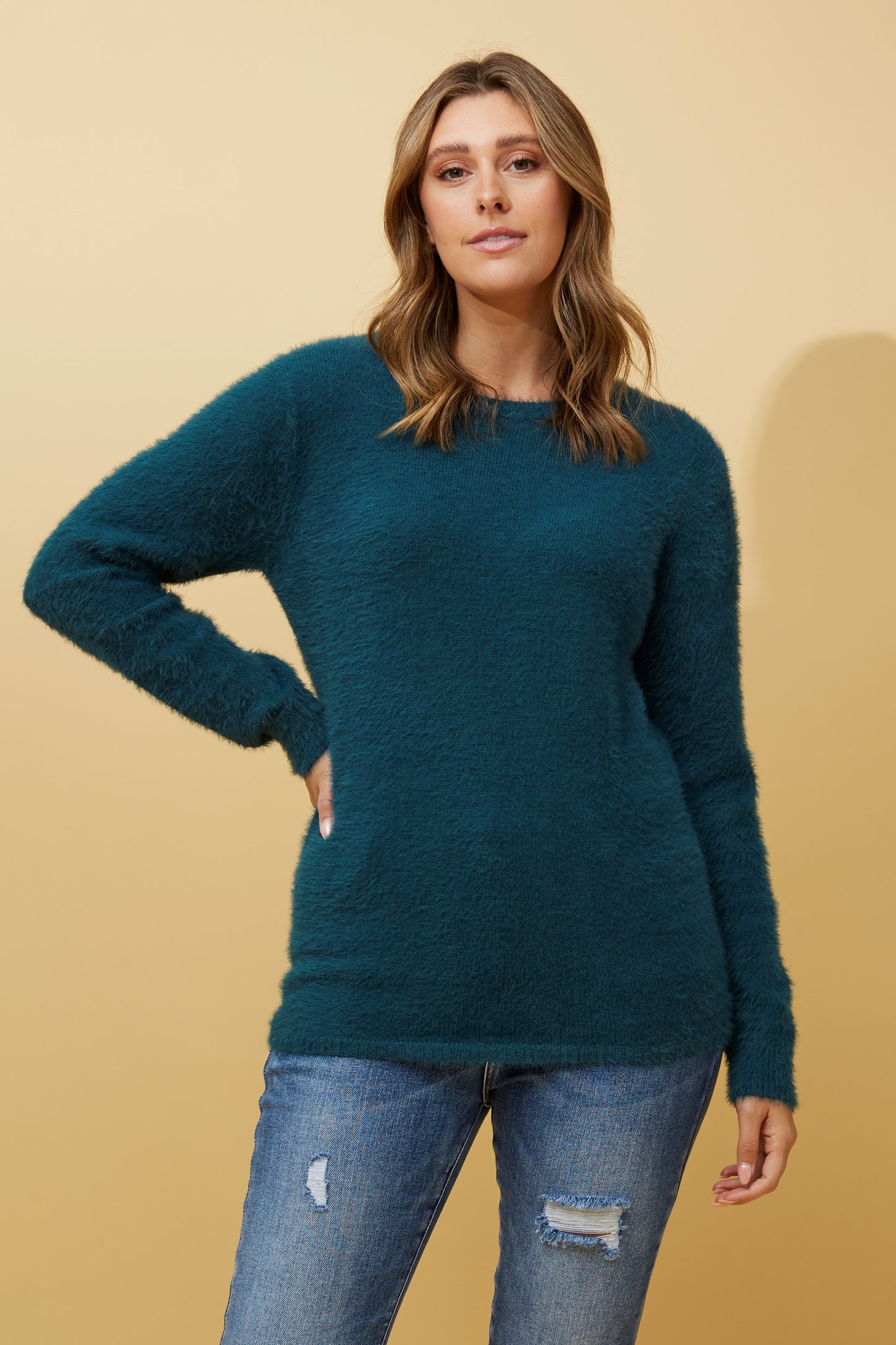 Ardor Eyelash Jumper Teal KP507576