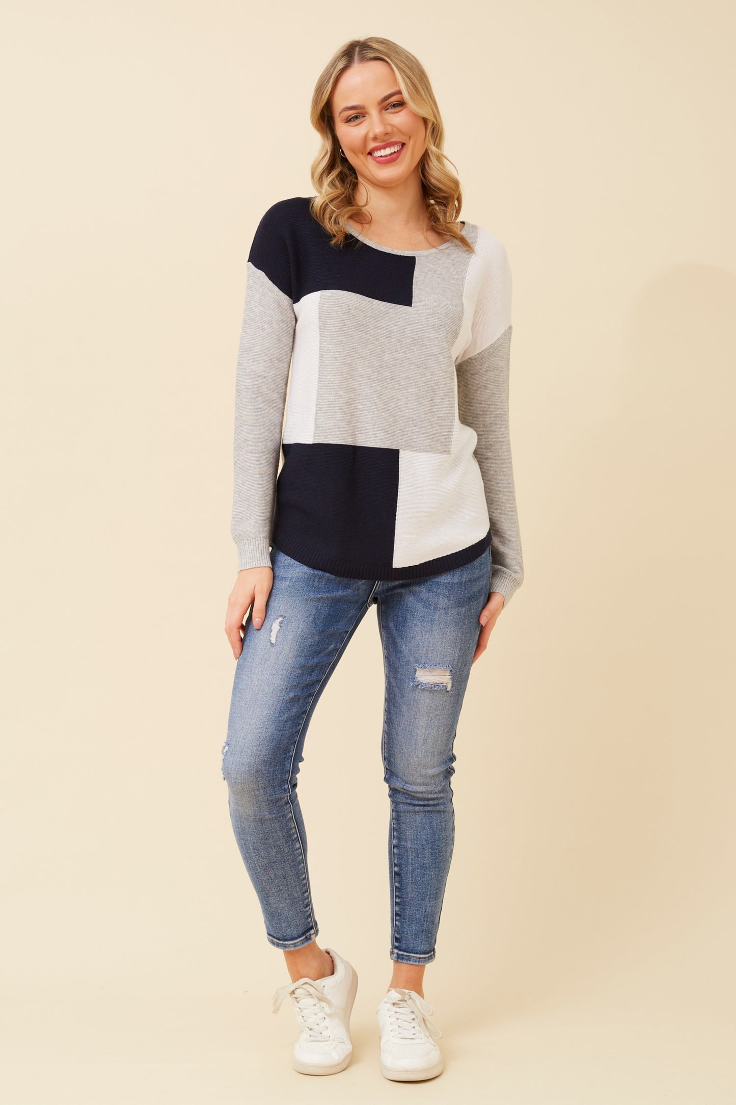 Ariana Colorblock Knit Jumper -KP508422