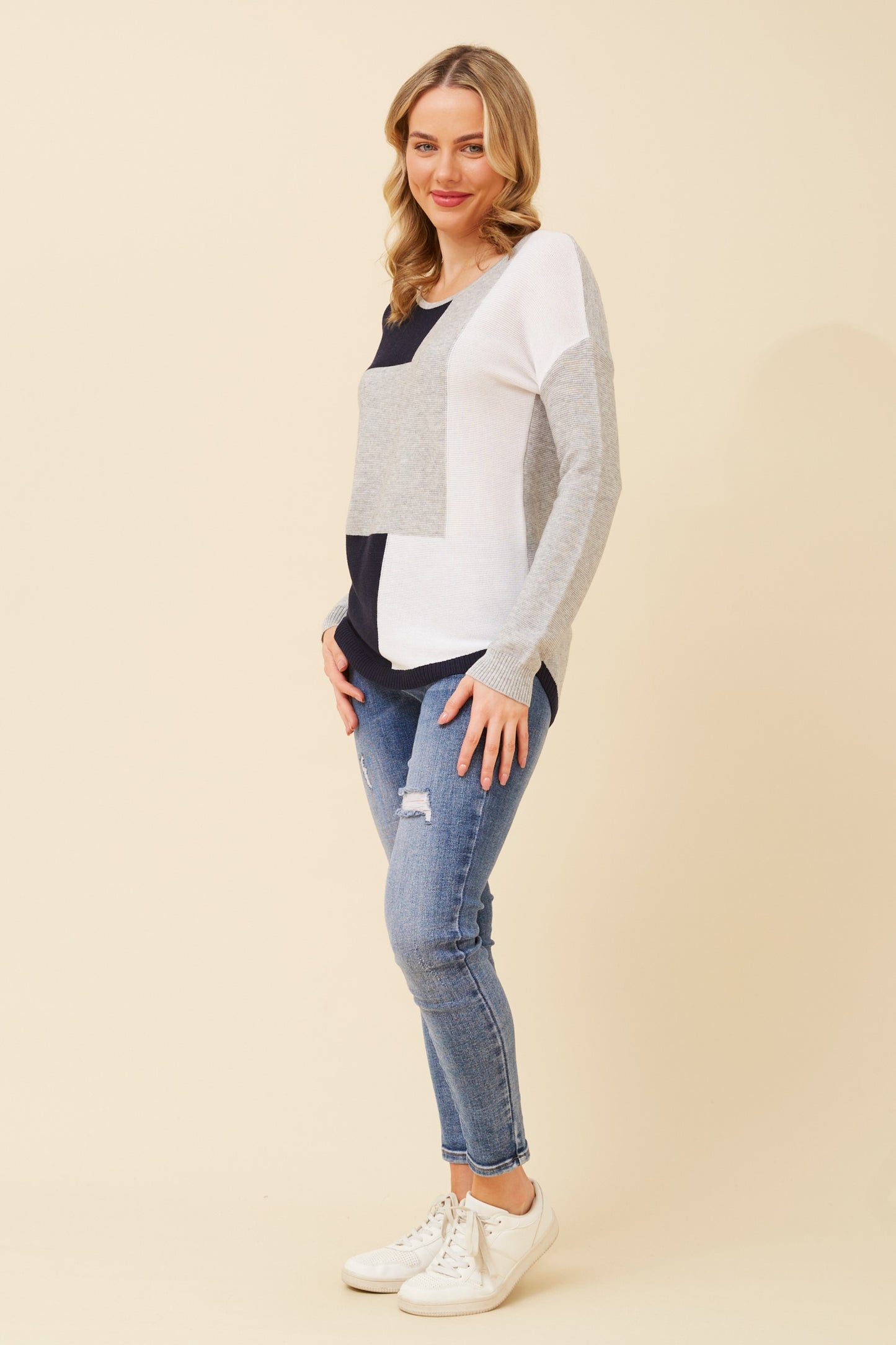 Ariana Colorblock Knit Jumper -KP508422