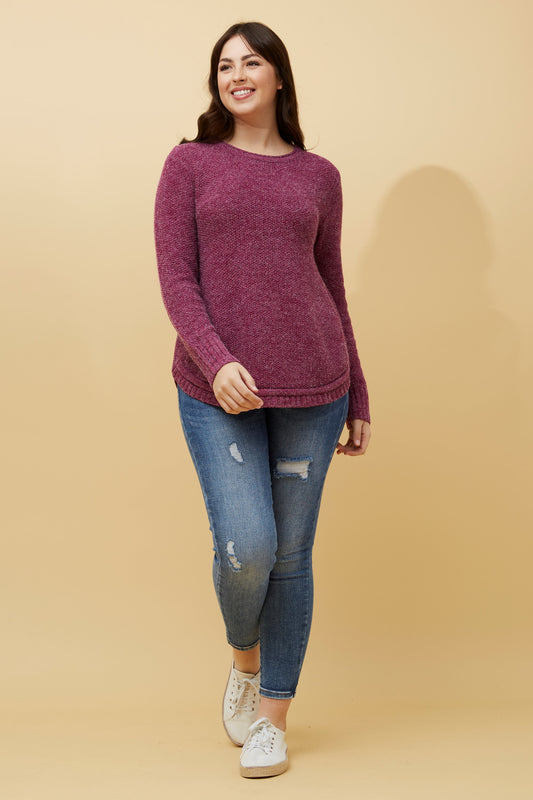 Jerry Button Detail Knit Fuchsia KP508431