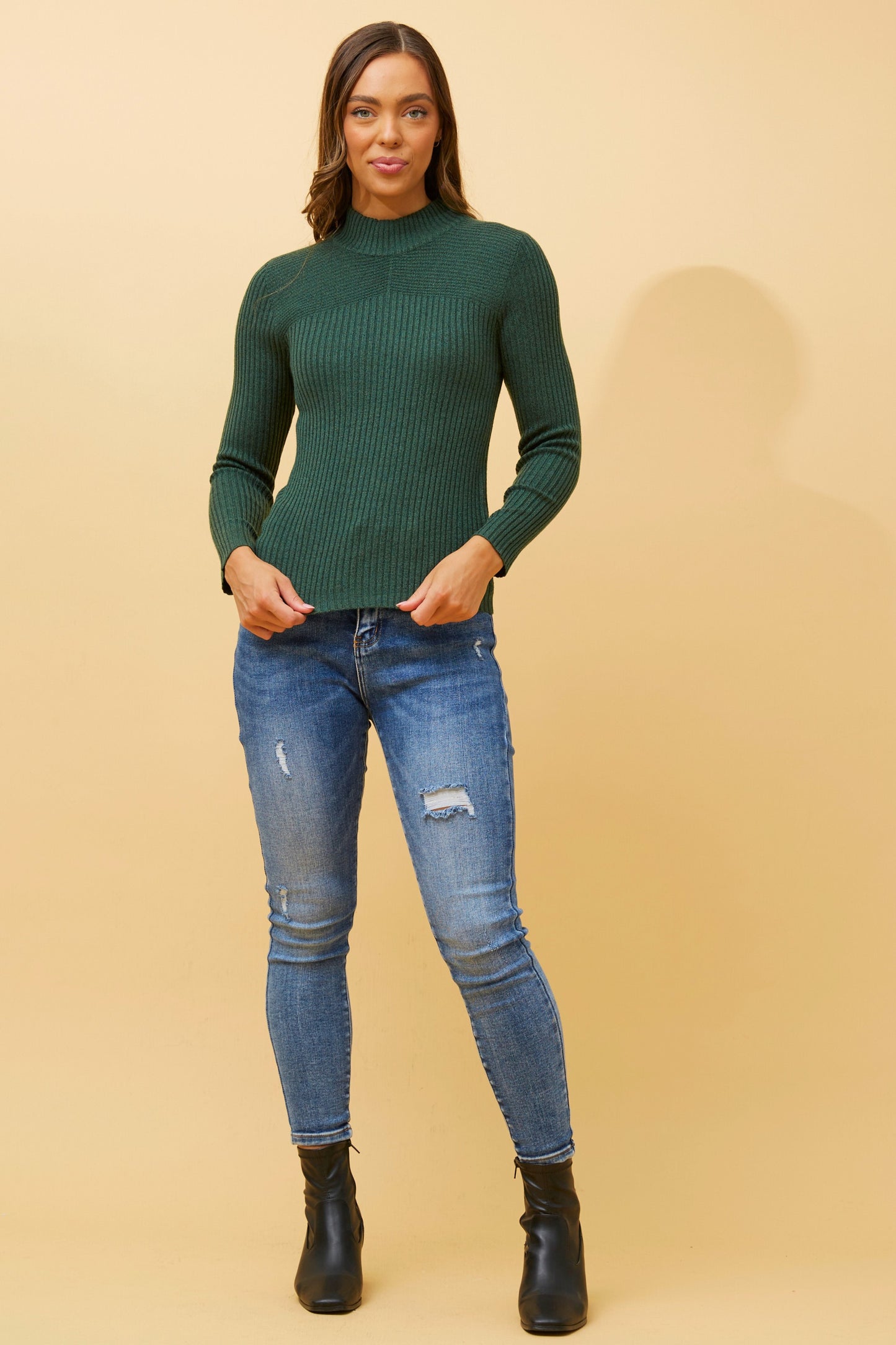 Alba Knit Jumper Dark Green KP508787