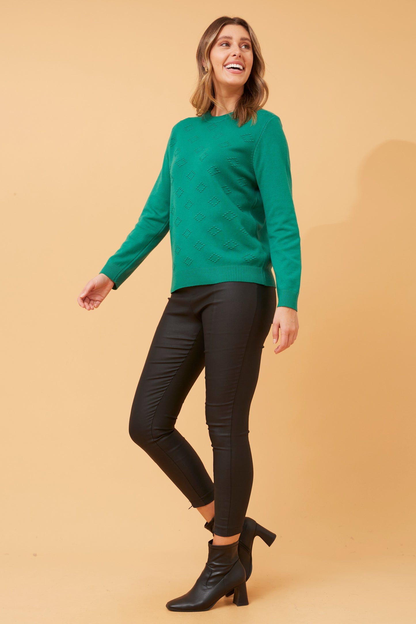 Beau Textured Jade Pullover KP518378