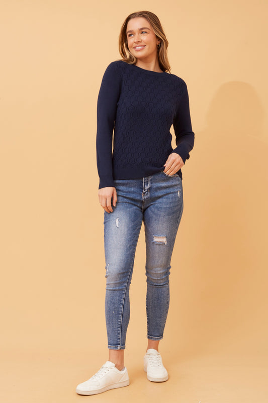 Avery Knit Navy Jumper KP519088