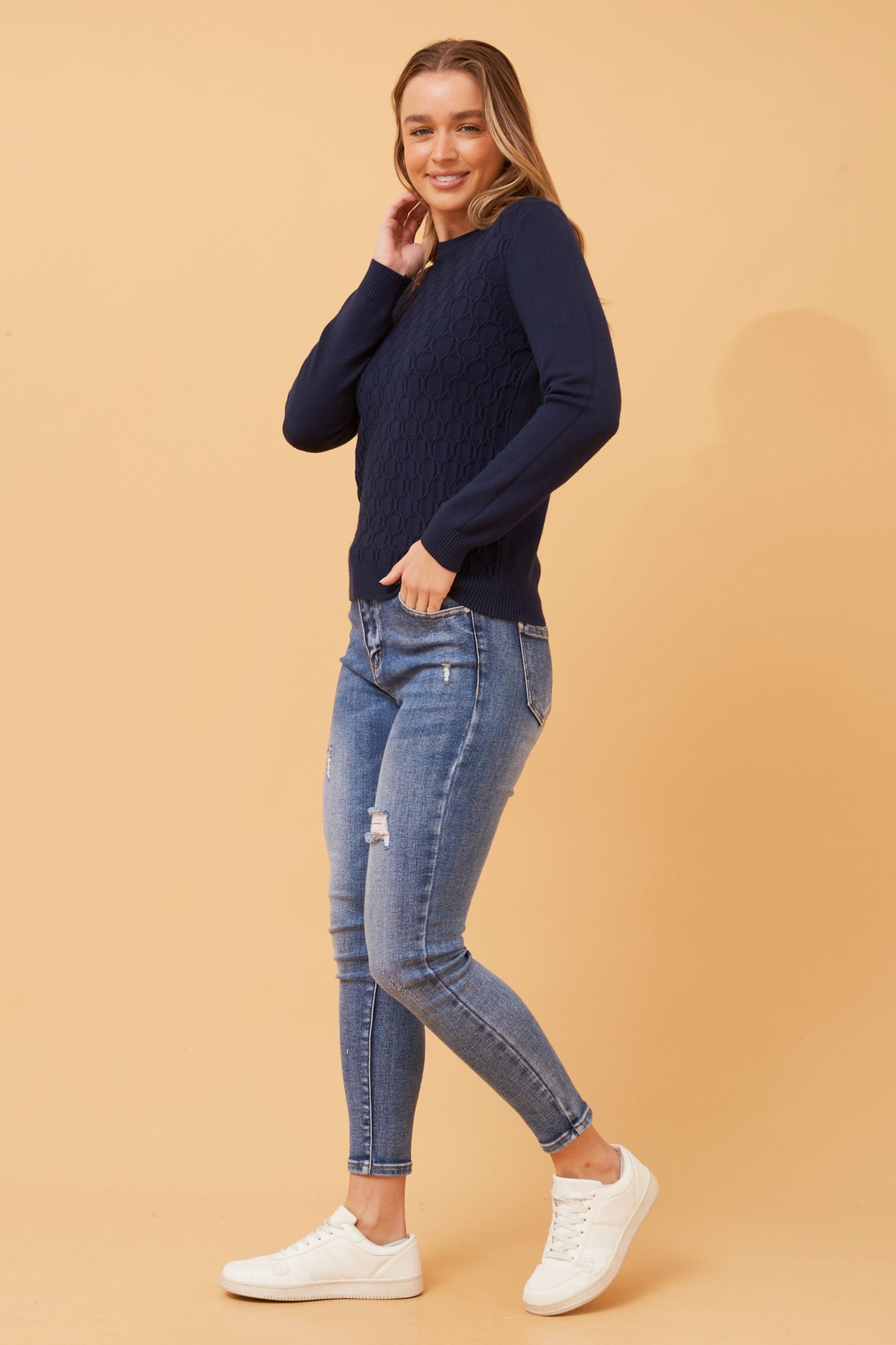 Avery Knit Navy Jumper KP519088