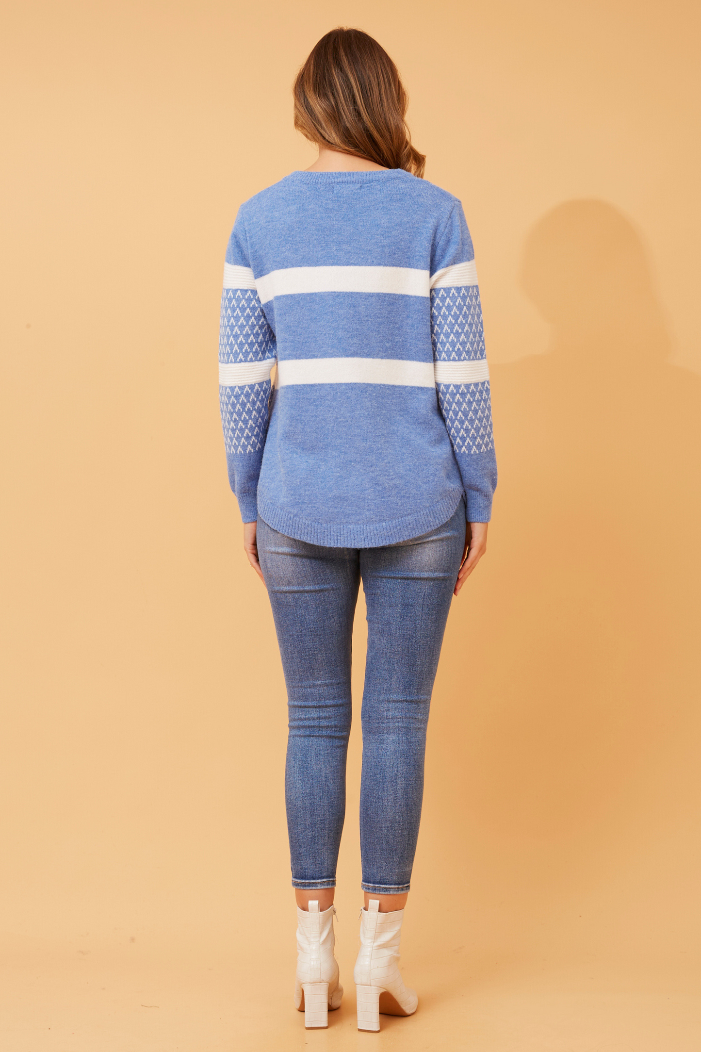 Blair Knit Jumper with Stripes and Jacquard KP519481