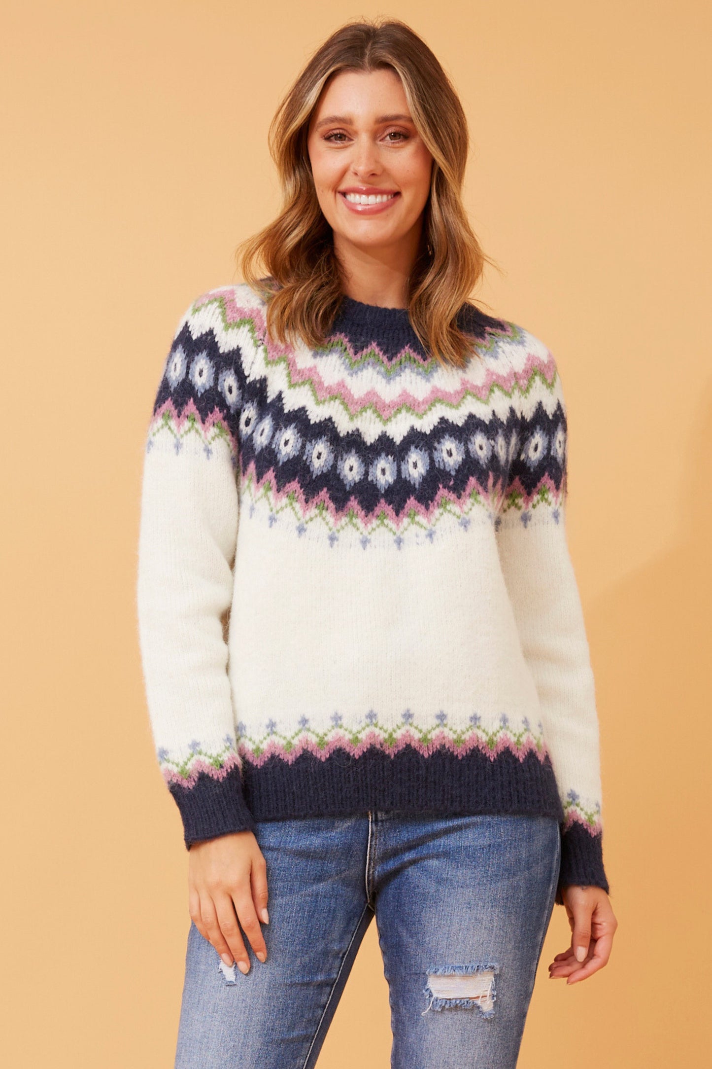 Rosie Jacquard Yoke Knit Jumper KP732806