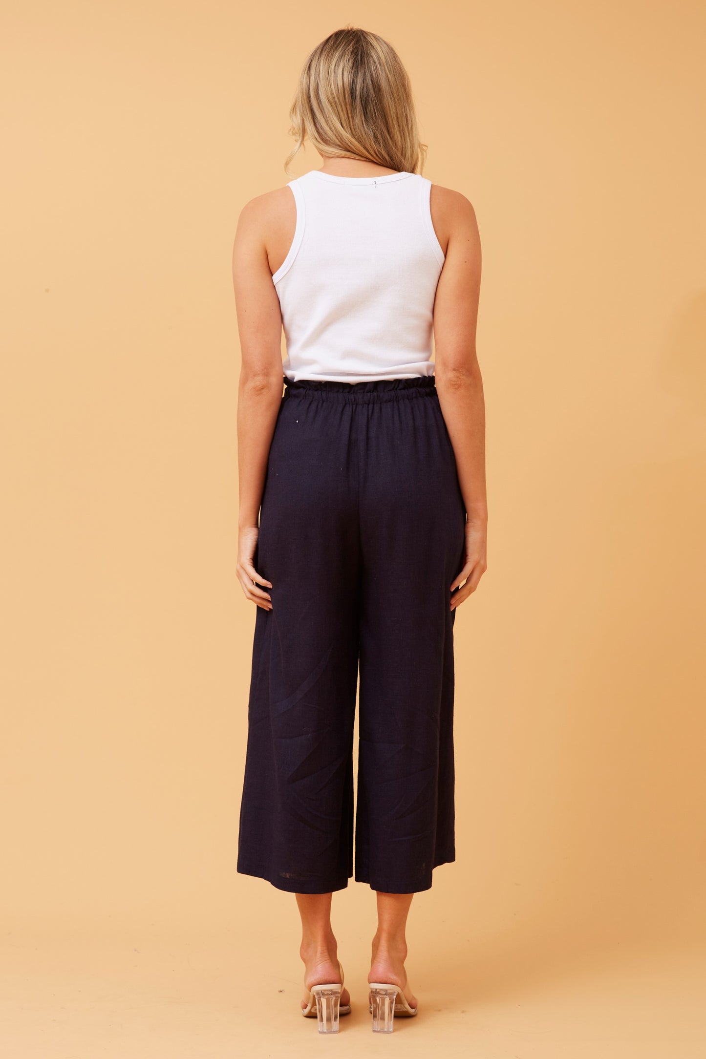 Alexa Linen Pants - Navy P509224