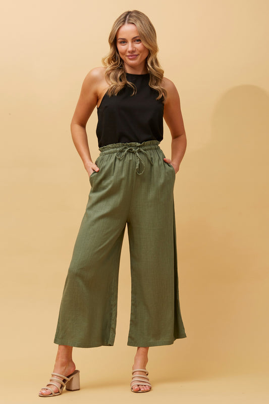 Alexa Linen Pants - Sage P509224