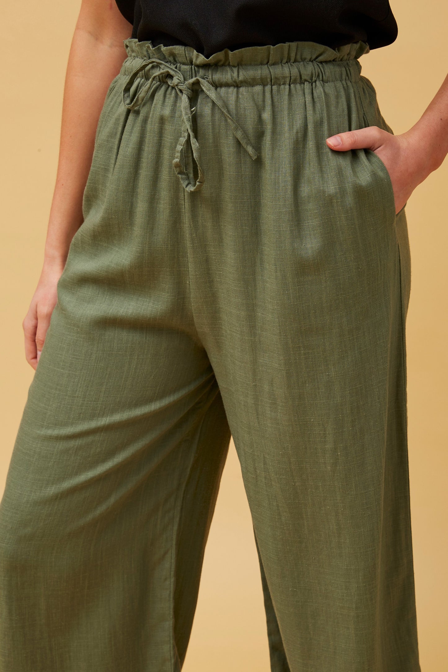 Alexa Linen Pants - Sage P509224