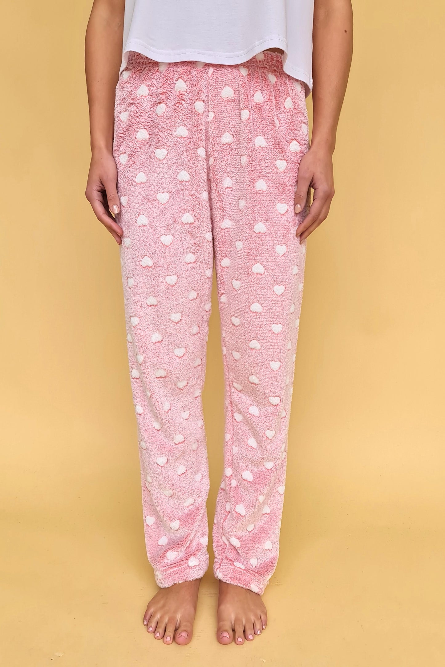 Heart Print Fluffy Pyjama Pant P509478