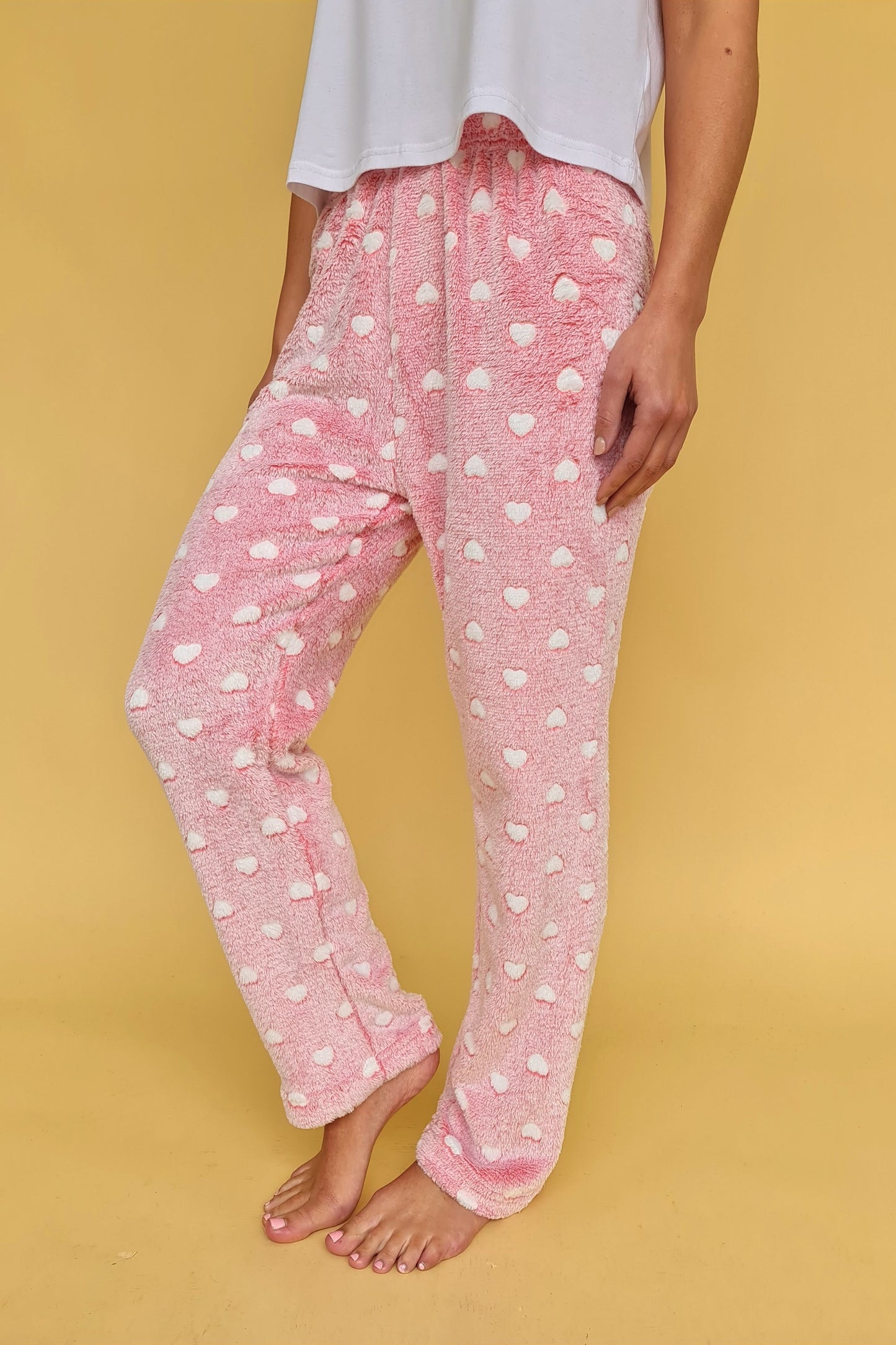 Heart Print Fluffy Pyjama Pant P509478