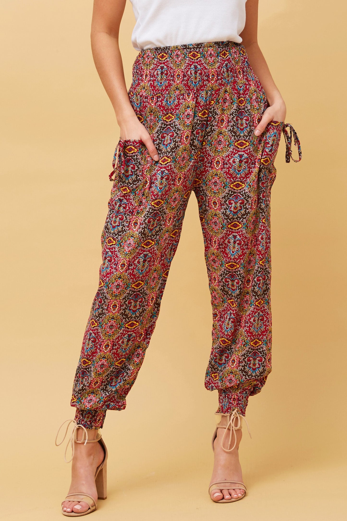 Harem Pants Multi Red P510675