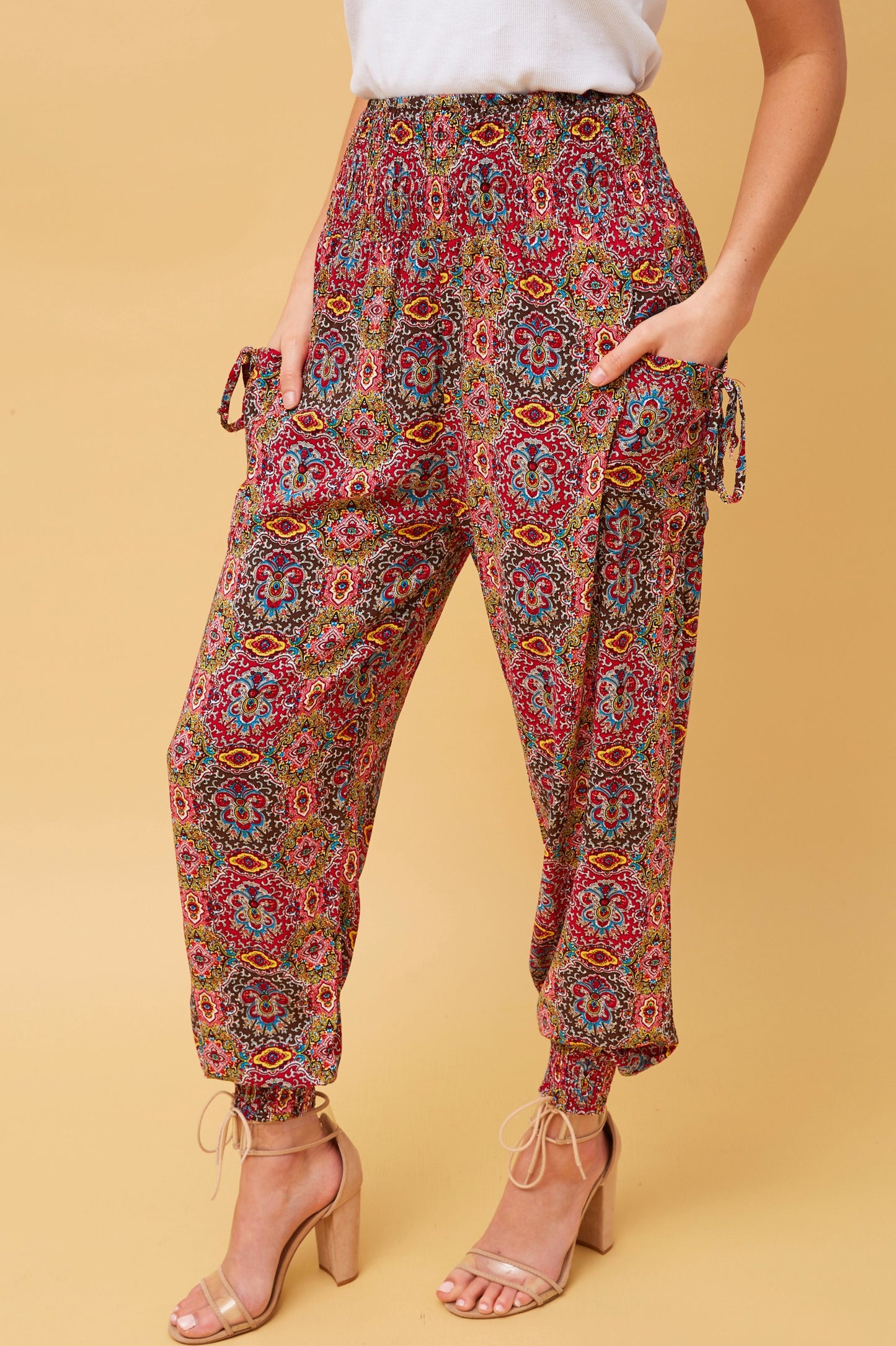 Harem Pants Multi Red P510675