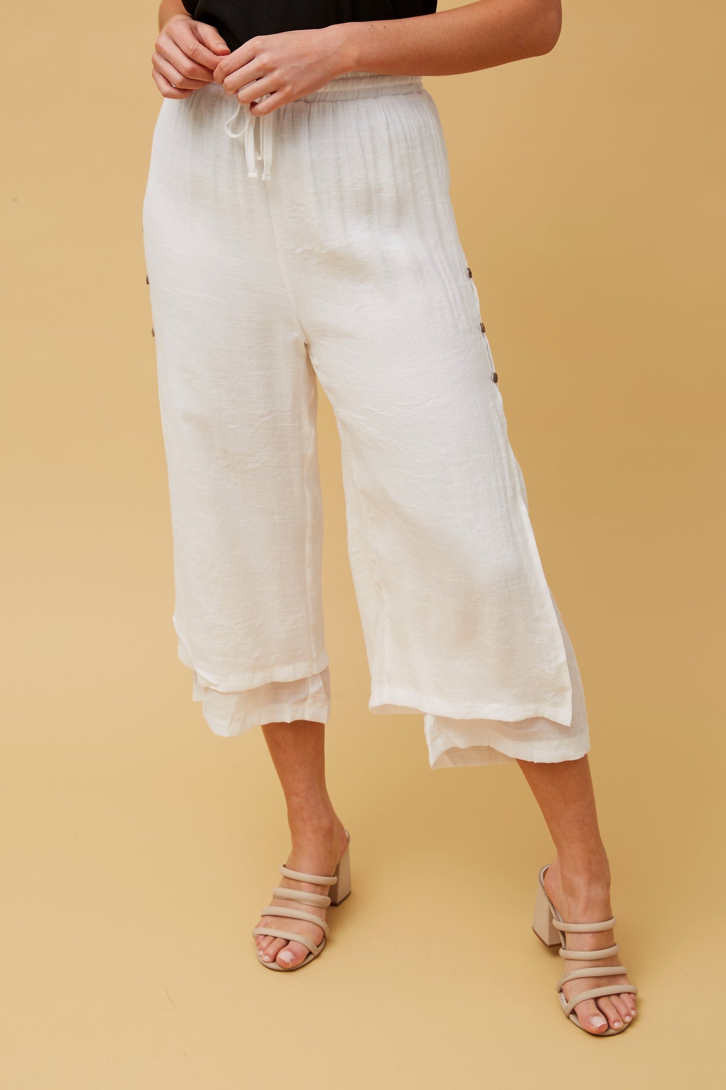 Jenna Button Detail Pant P510691 - White