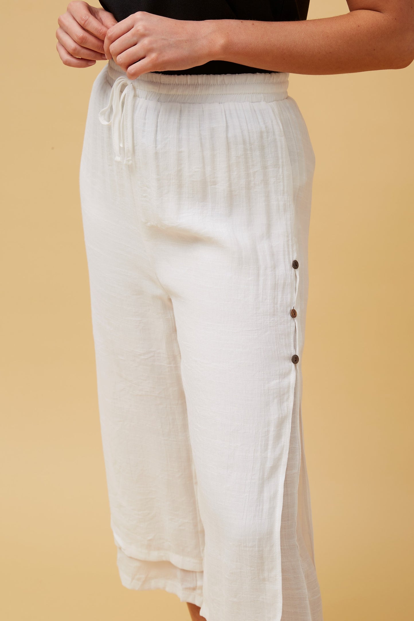 Jenna Button Detail Pant P510691 - White