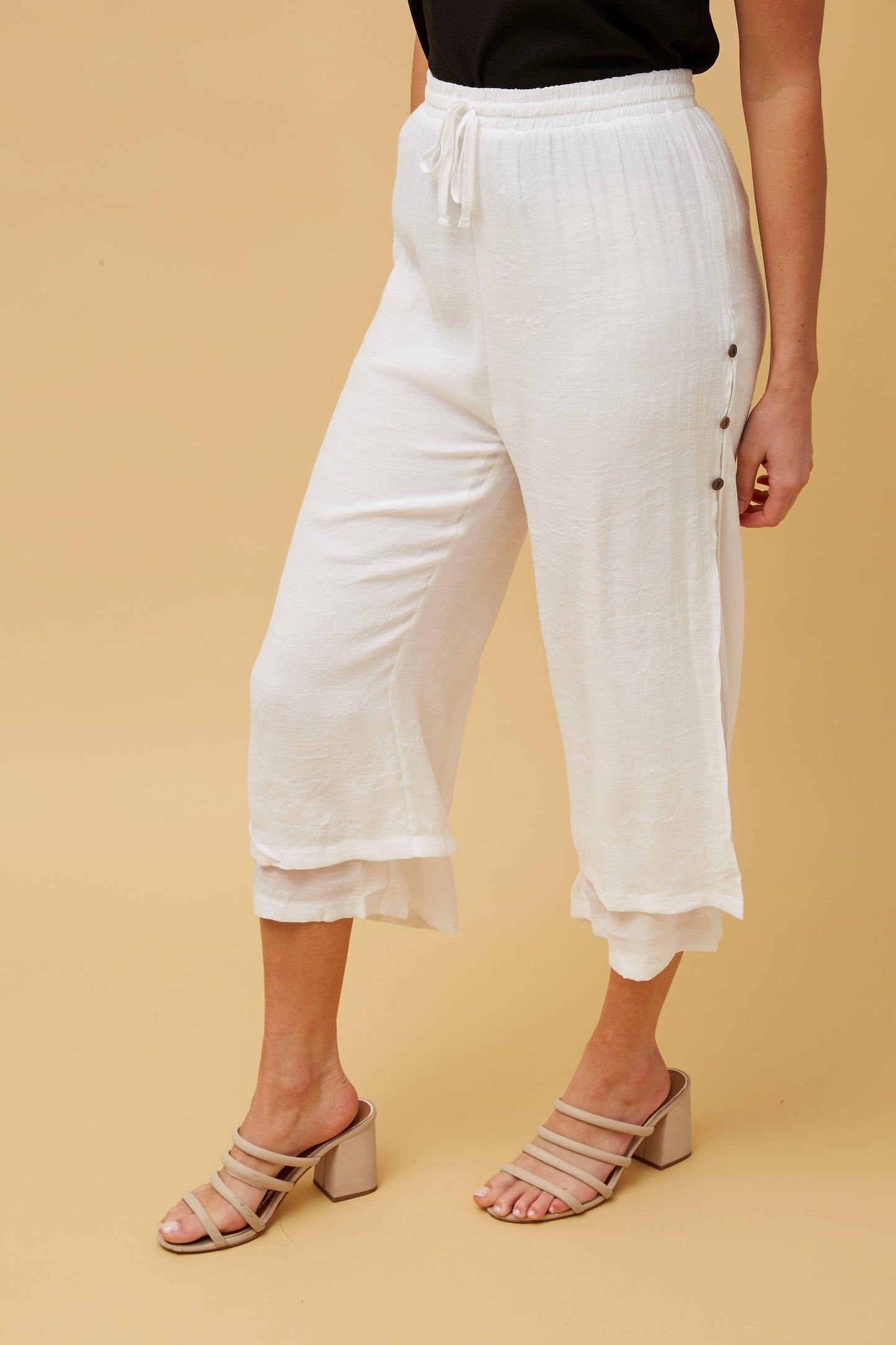 Jenna Button Detail Pant P510691 - White