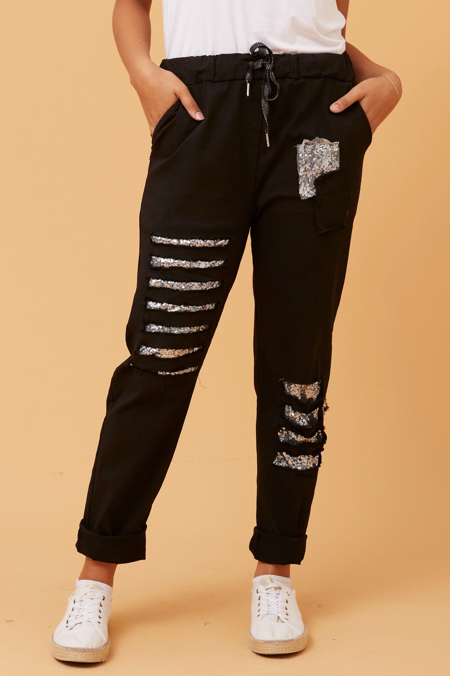 Sequin Patches Italian Pant P515477