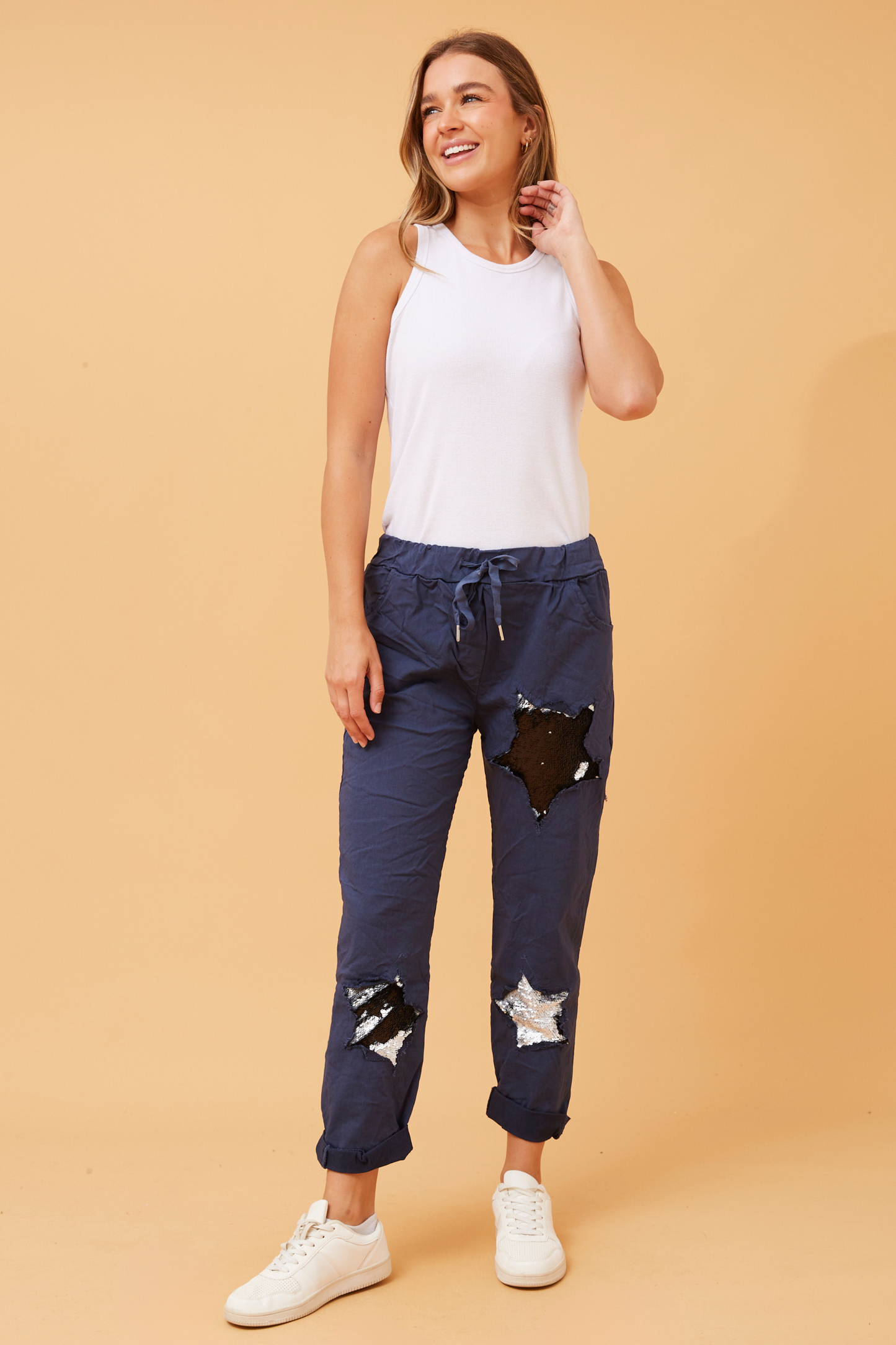 Finn Sequin Star Navy Pants P516068