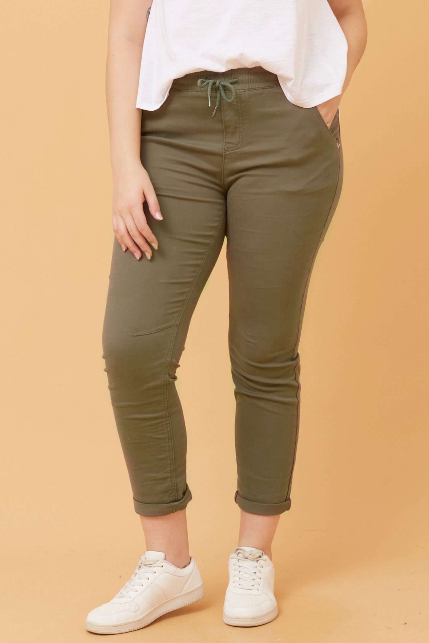 Solid Jogger Pants- Khaki P519871