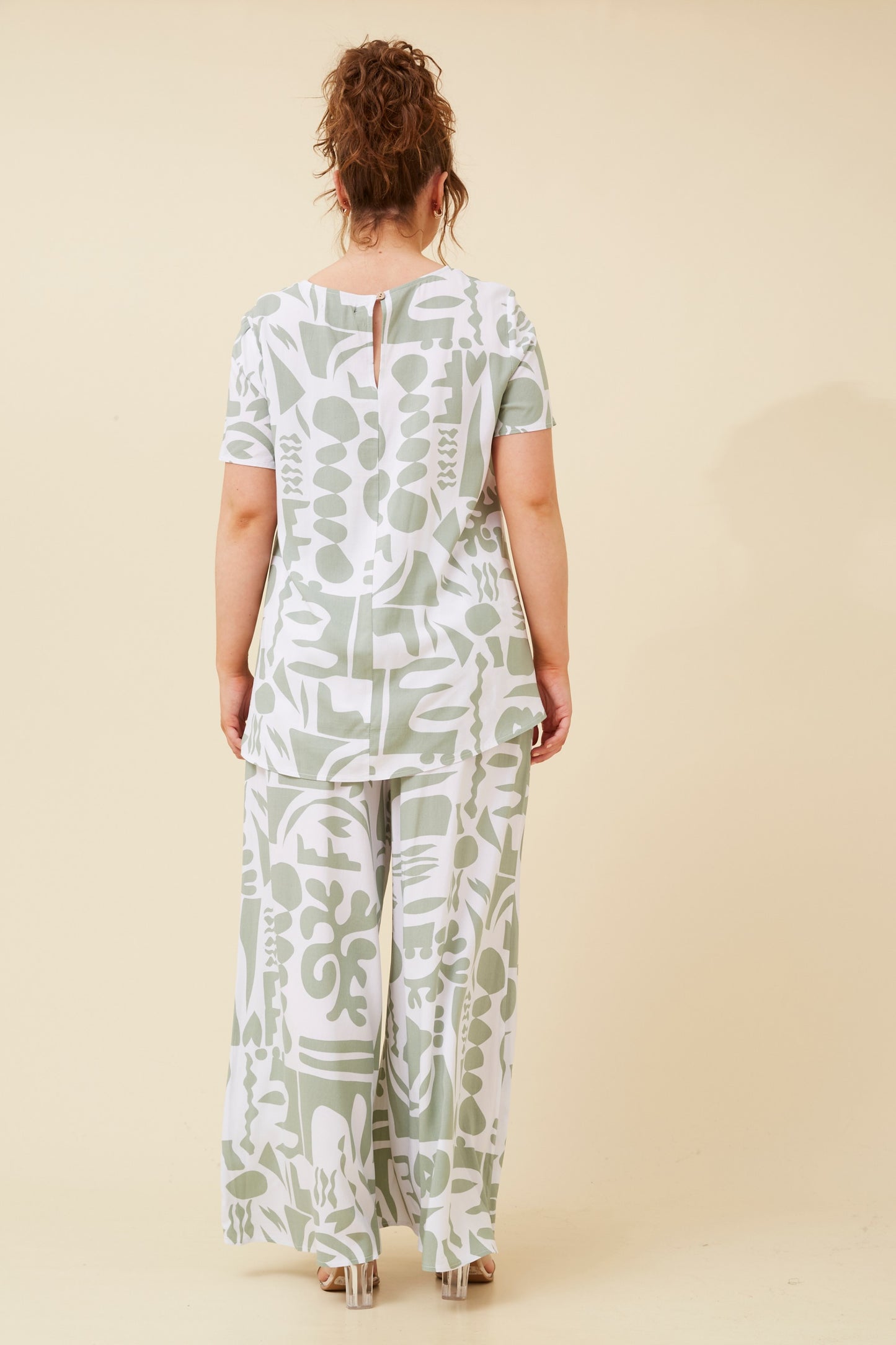 Aida Abstract Print Wide Leg Pant P520046