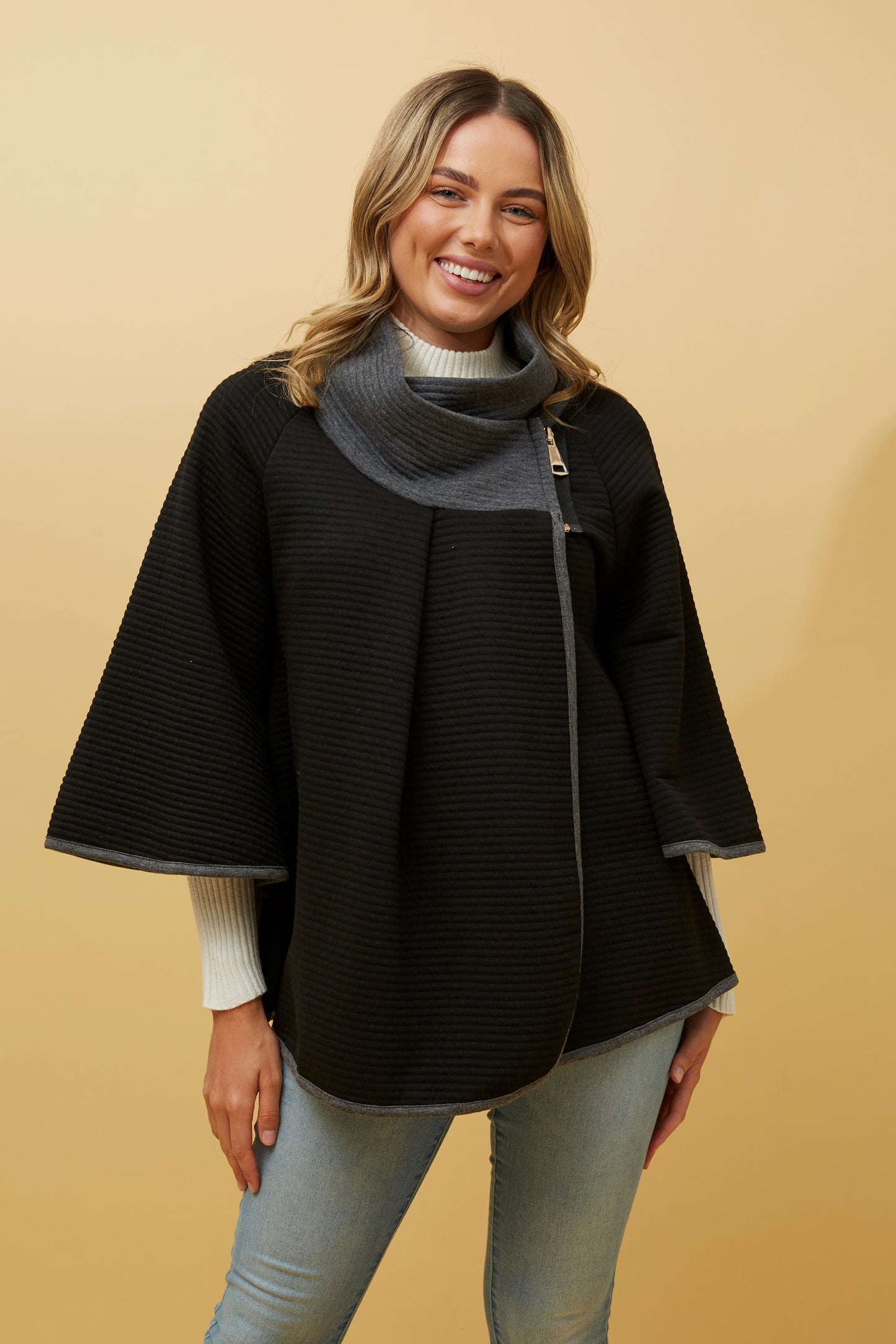 Chara Poncho with Zip Detail PC512649