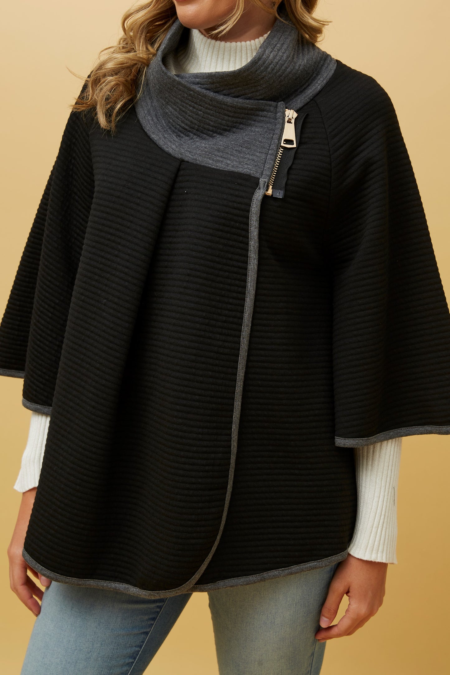 Chara Poncho with Zip Detail PC512649