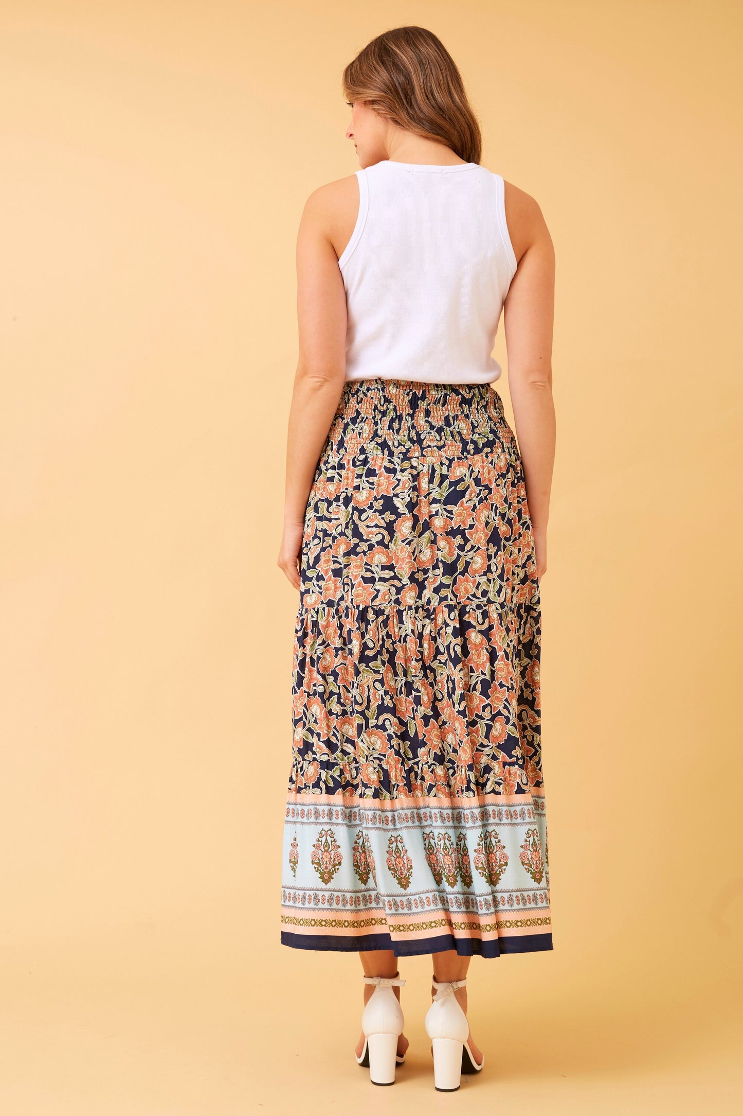 Boho Floral Maxi Skirt S518349