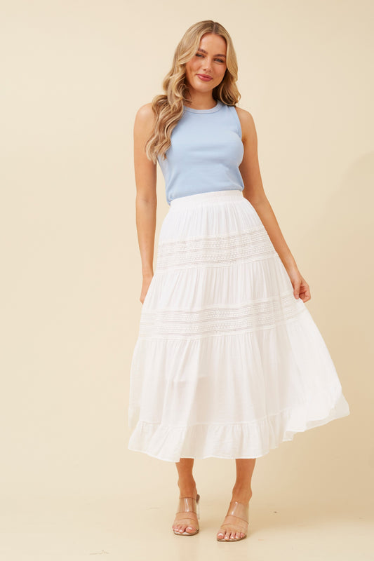 Elise Crochet Detail Midi Skirt S733324