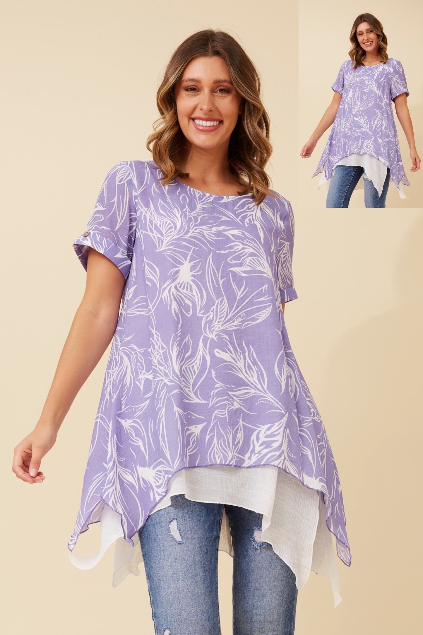 Marley Short Sleeve Top - Lilac T165004