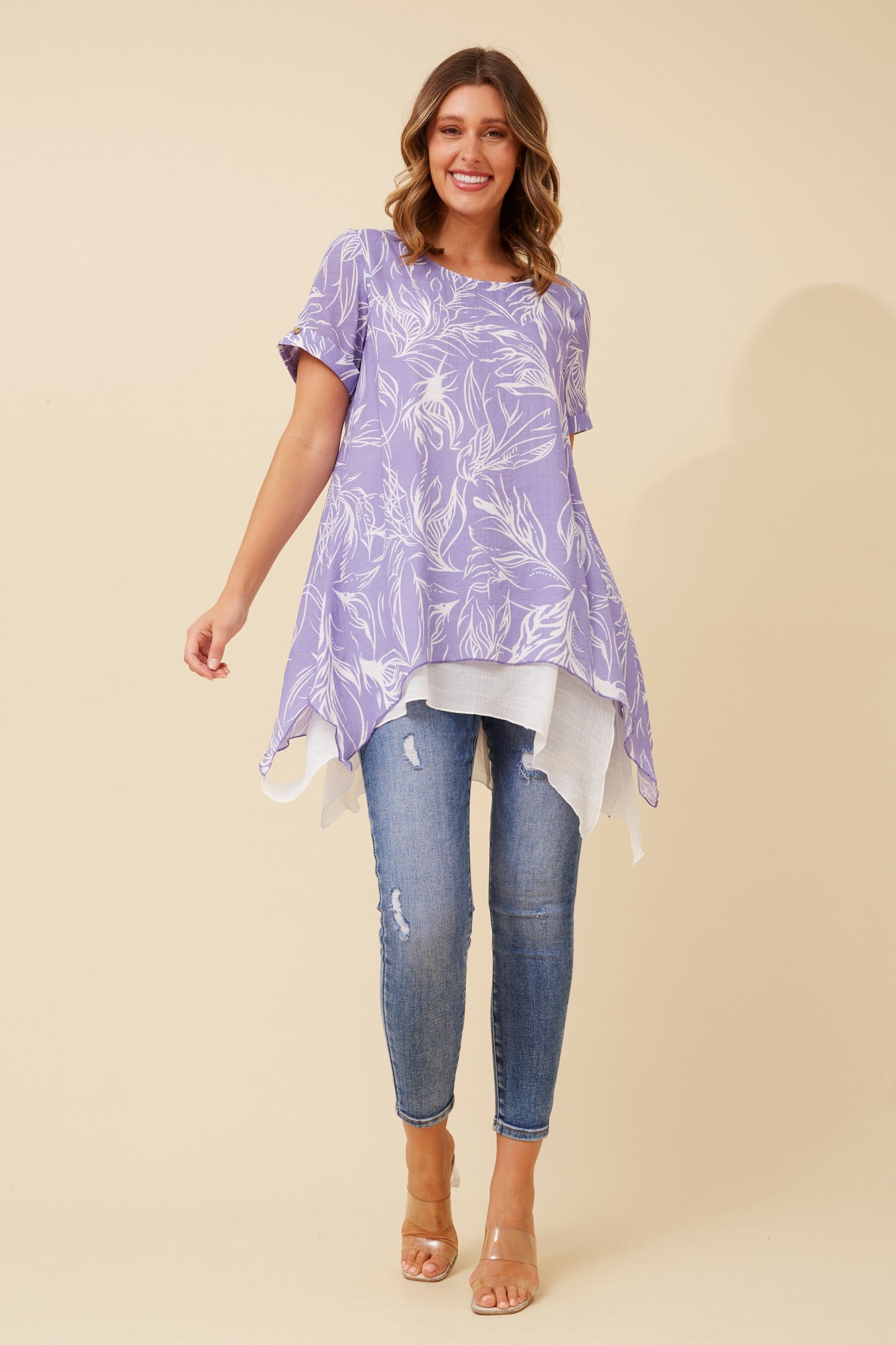 Marley Short Sleeve Top - Lilac T165004