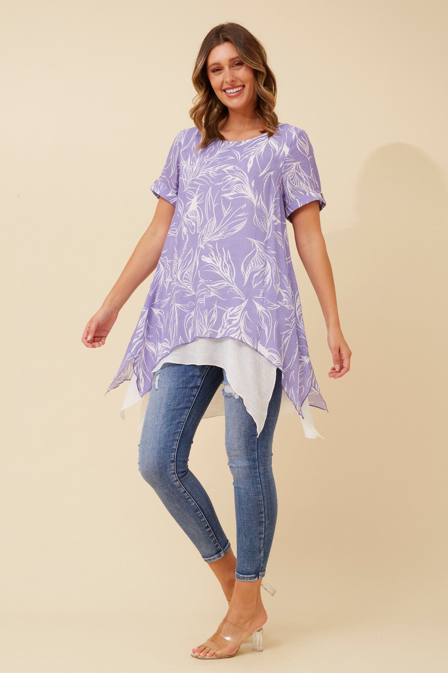 Marley Short Sleeve Top - Lilac T165004