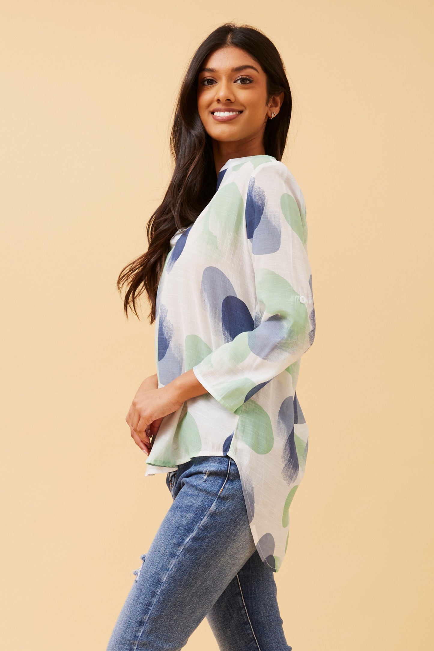 Selena Polka Dot Blouse T165012 - Green