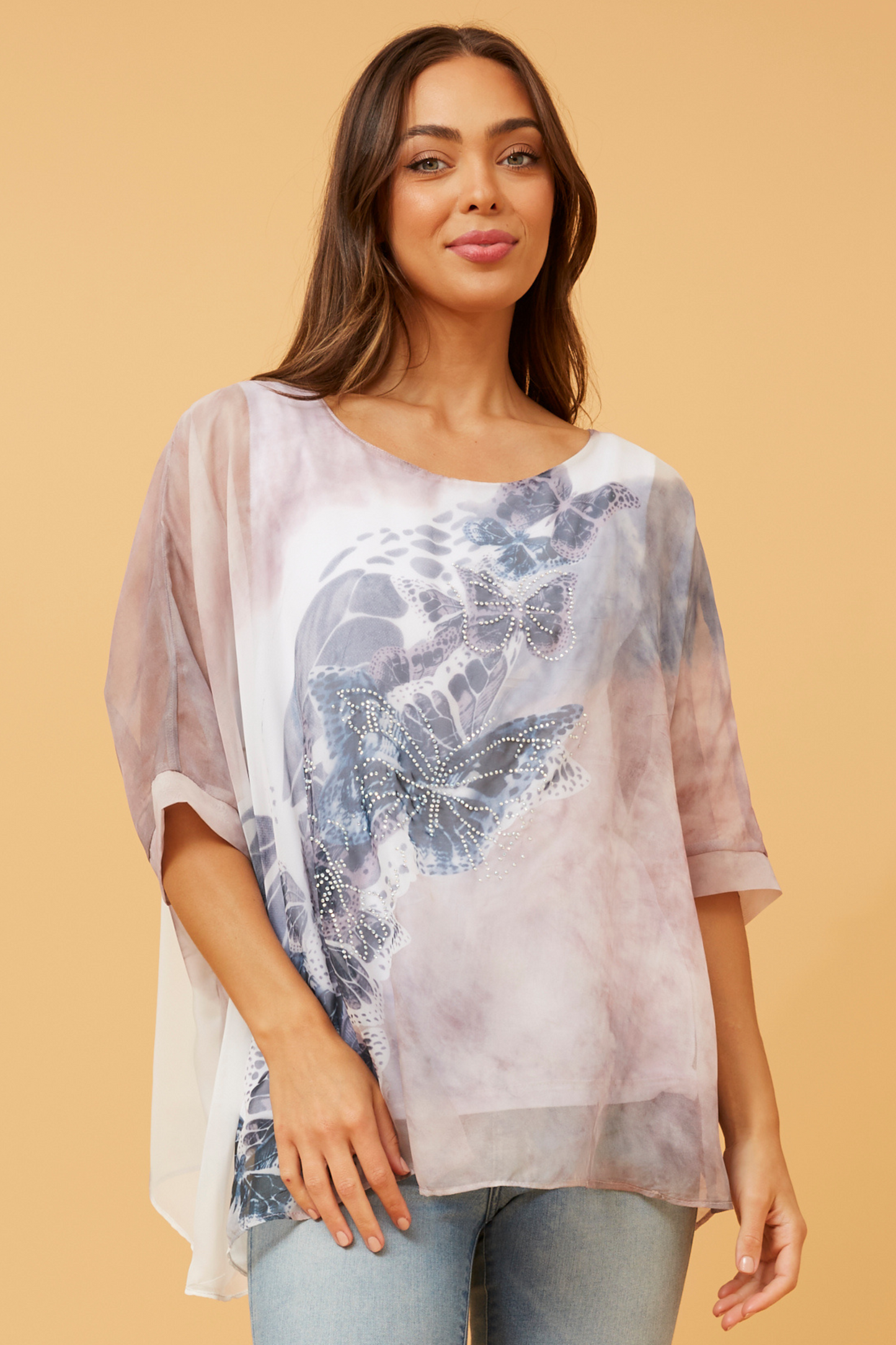 Emmi Butterfly Print Top T505831