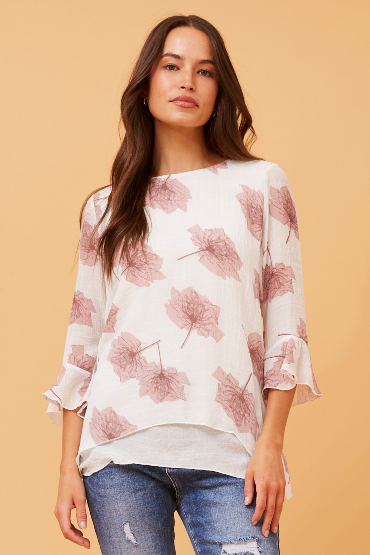 Leon Double Layer Top Multi Pink T506272