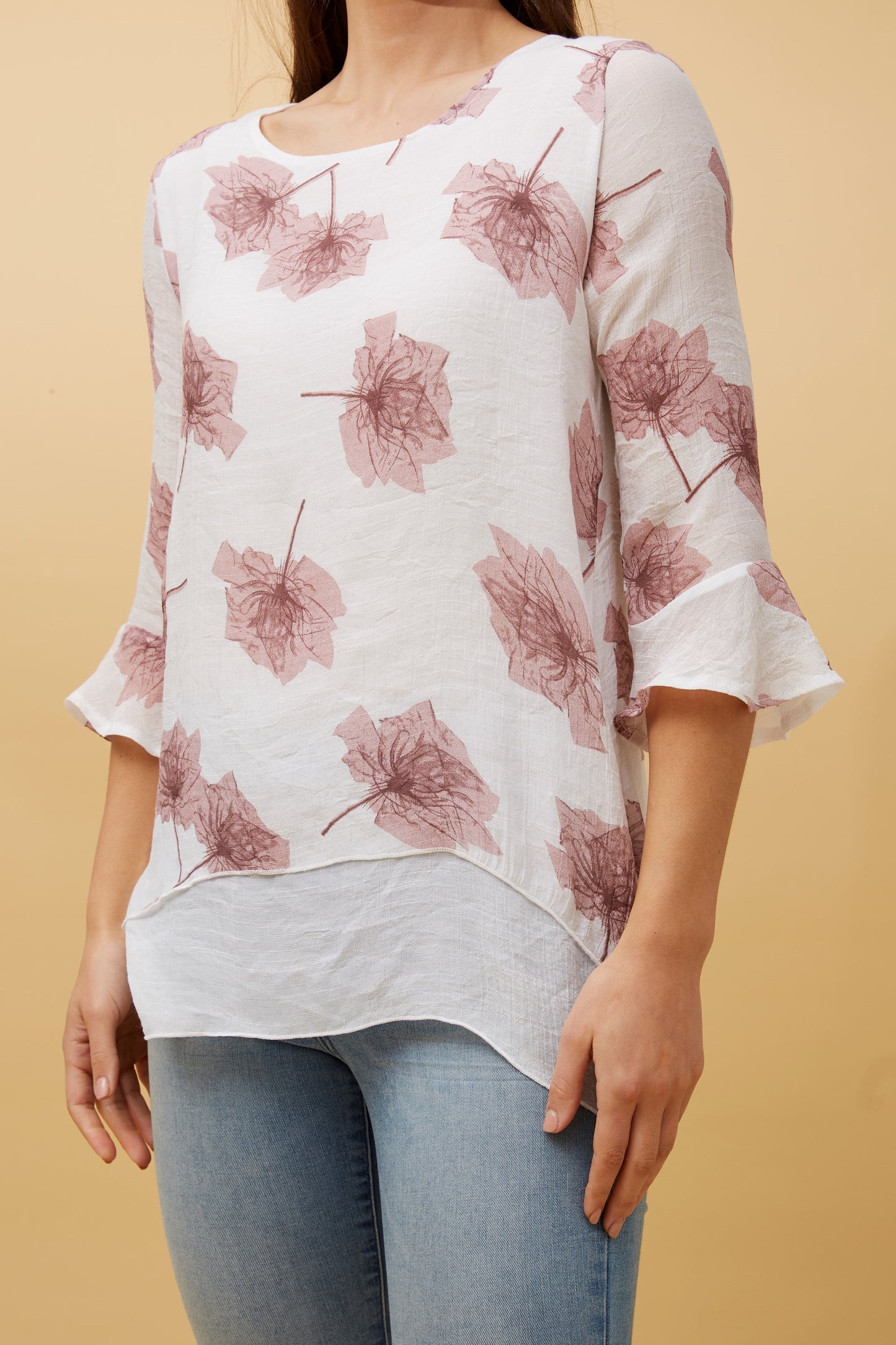 Leon Double Layer Top Multi Pink T506272