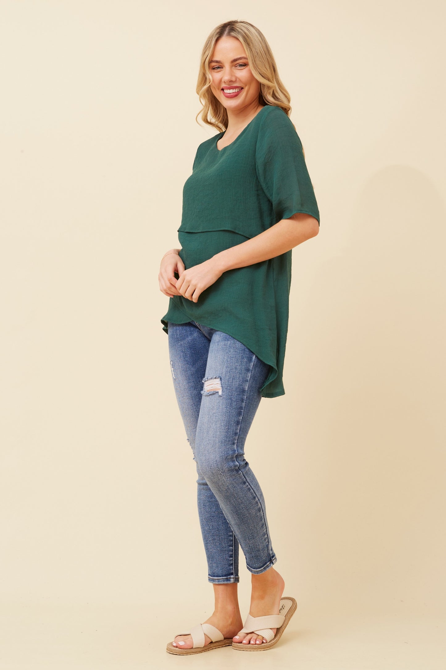 Emery Double Layer Top - Emerald T510535