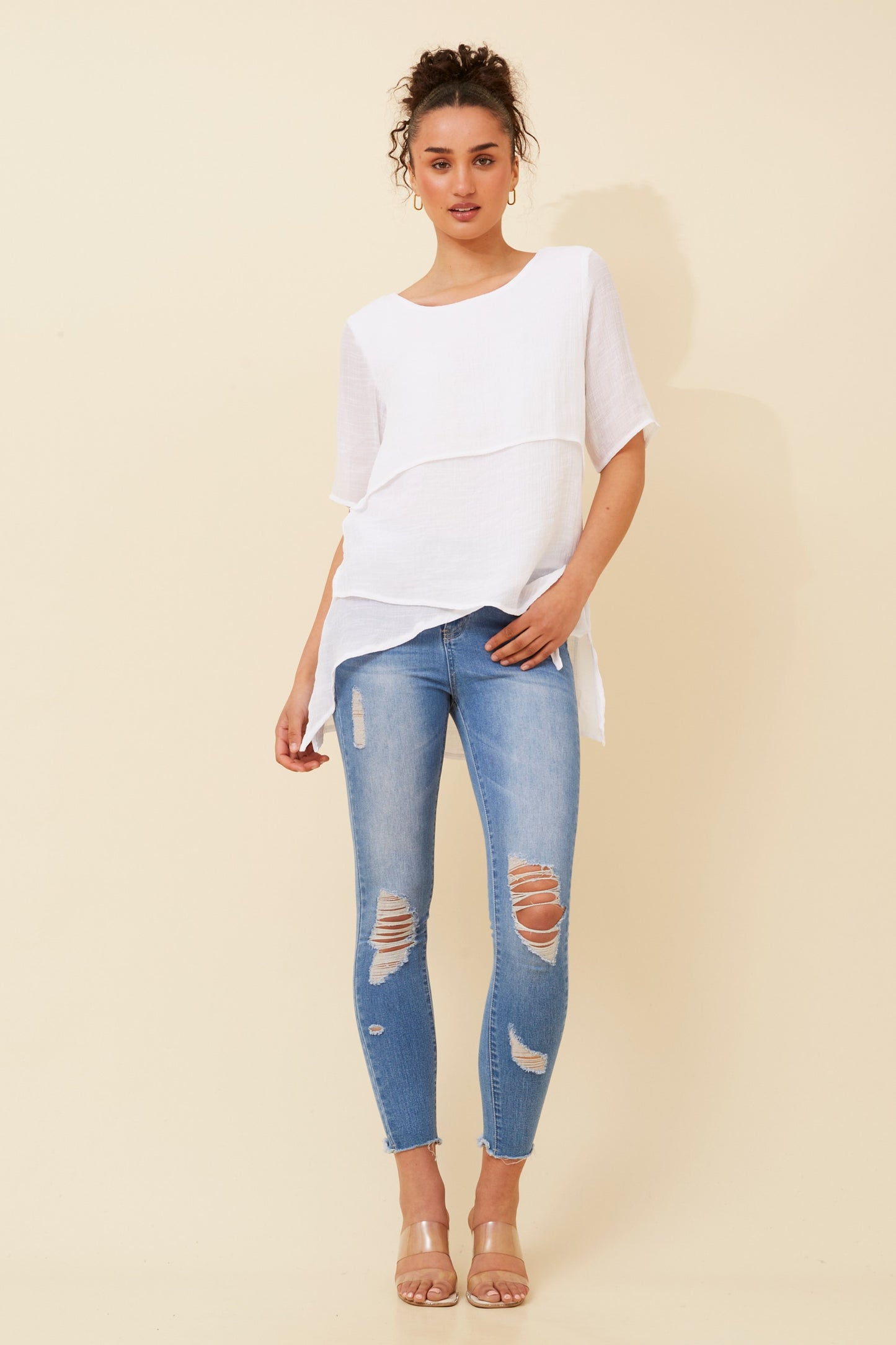 Emery Double Layer Top - White T510535