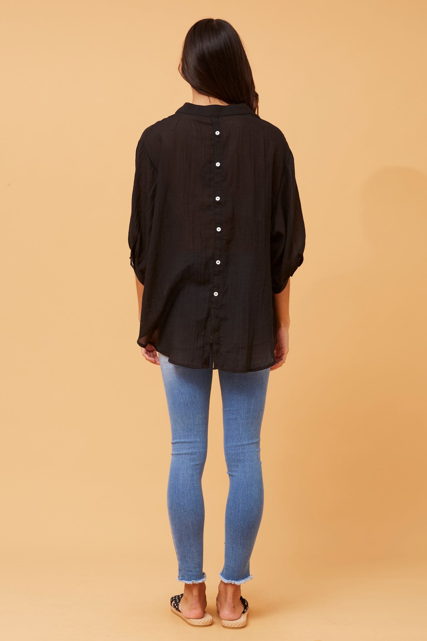 Rosa Shirt with Back Button Detail - Black T511586