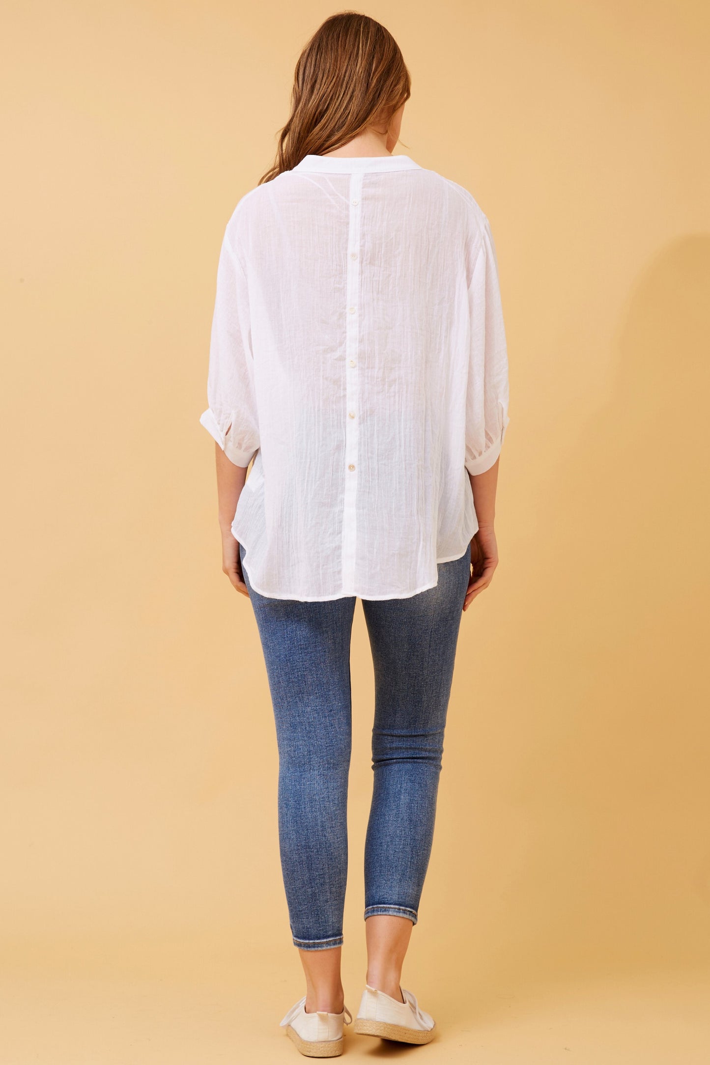 Rosa Shirt with Back Button Detail - White T511586