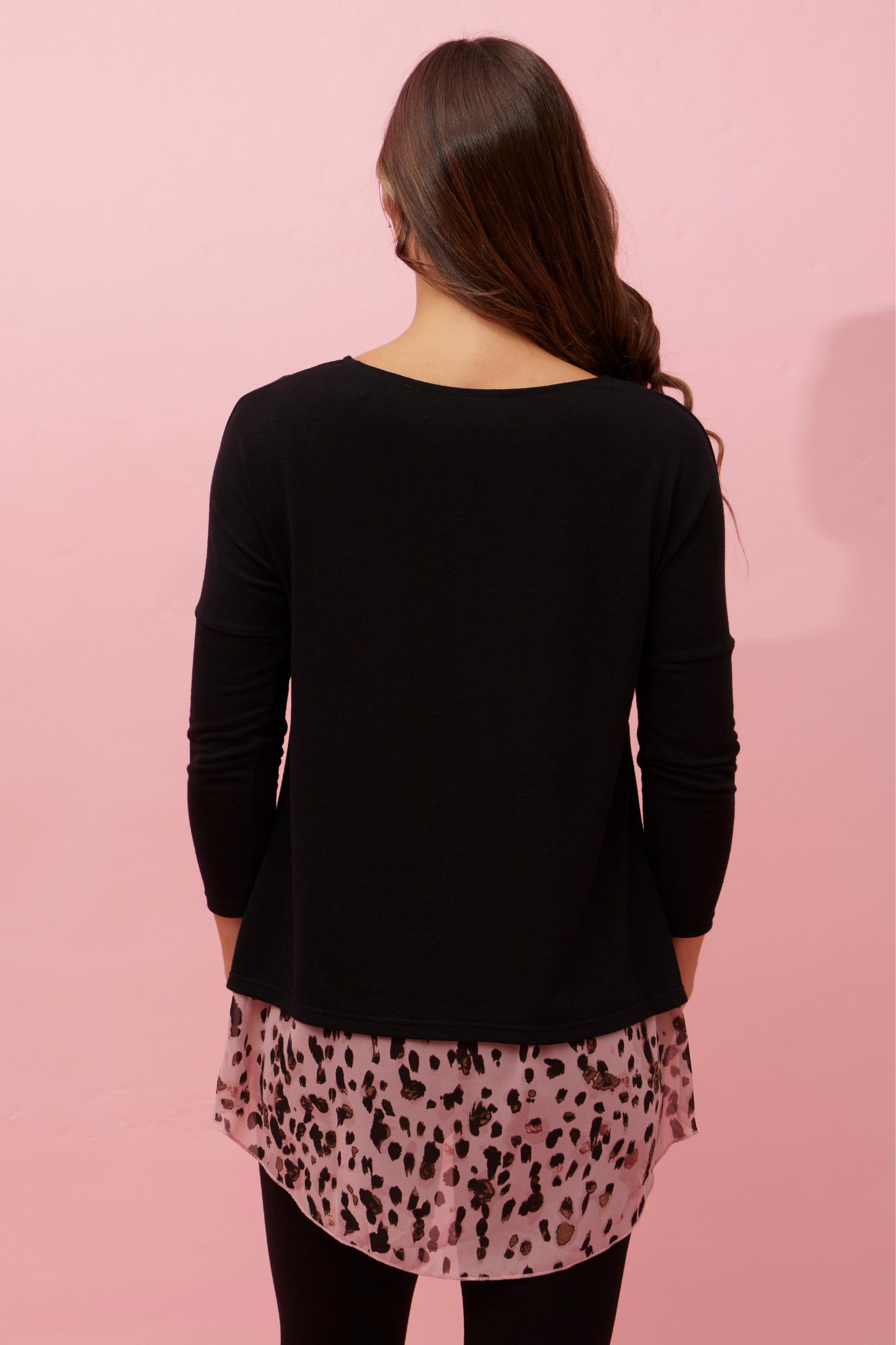 Carie Double Layer Black Blouse T514048