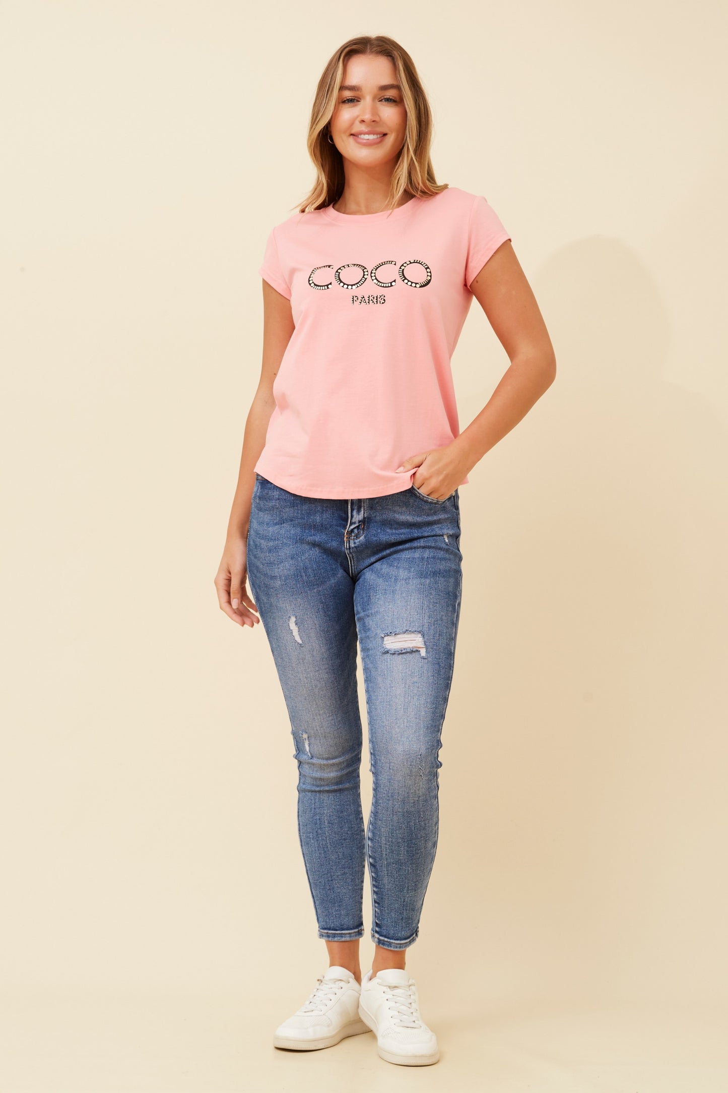 Coco Graphic T-Shirt - Apricot T515772