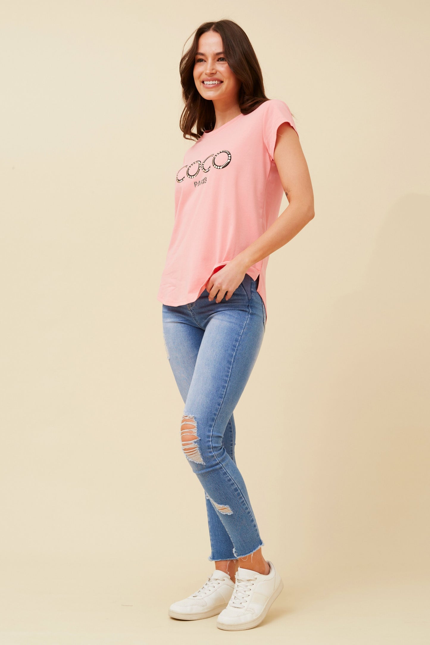 Coco Graphic T-Shirt - Apricot T515772