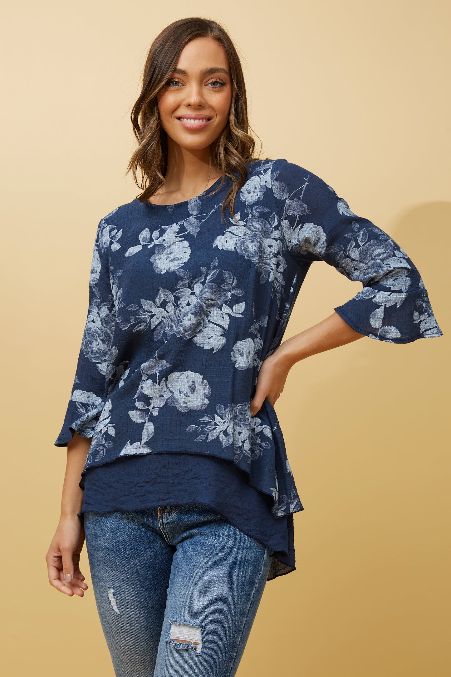 Anita Flower Print Top T515860