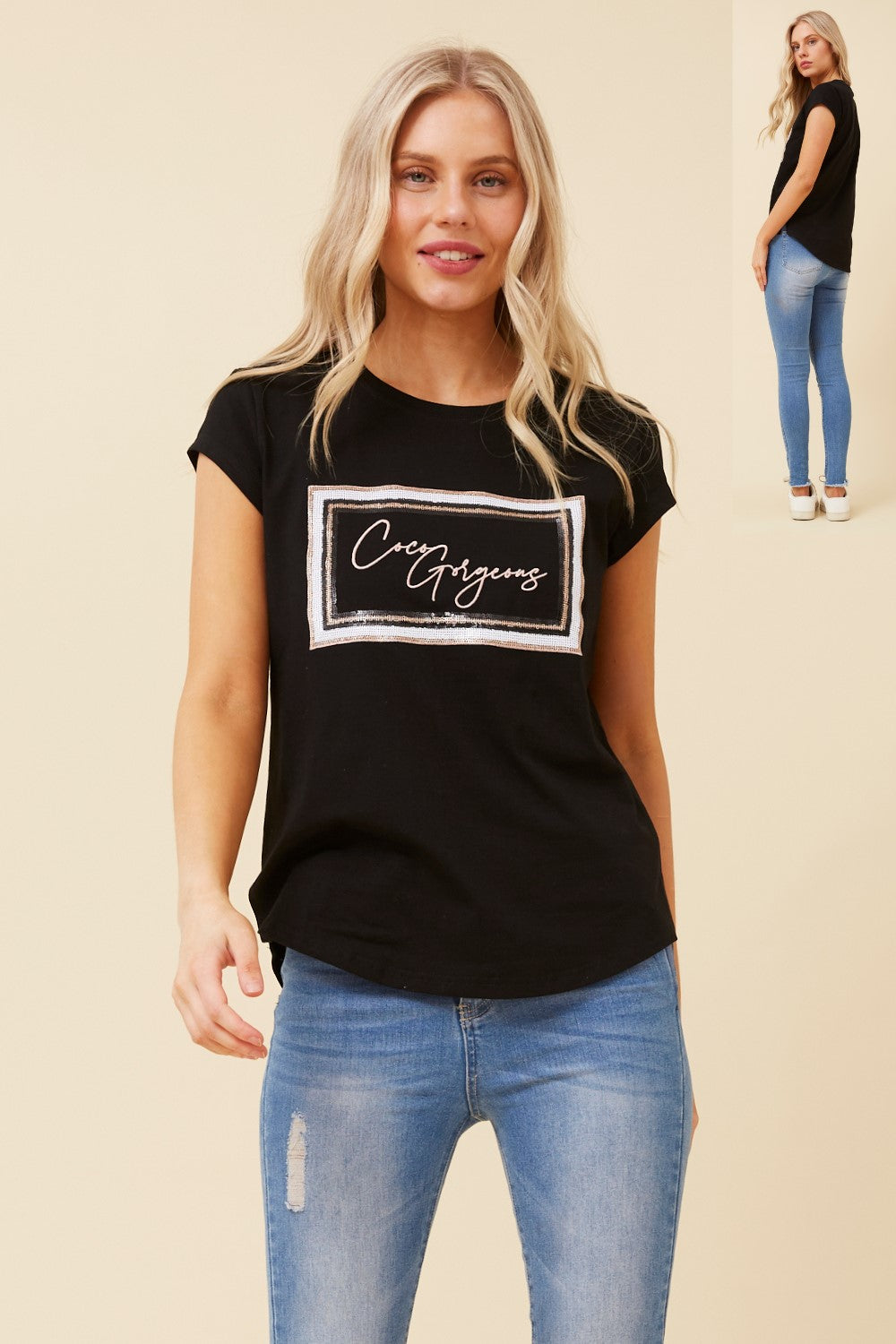 Coco Gorgeous Graphic T-Shirt - Black T516558