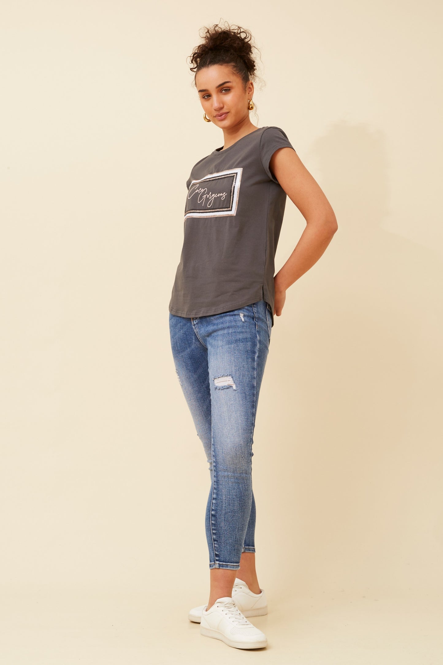 Coco Gorgeous Graphic T-Shirt - Charcoal T516558