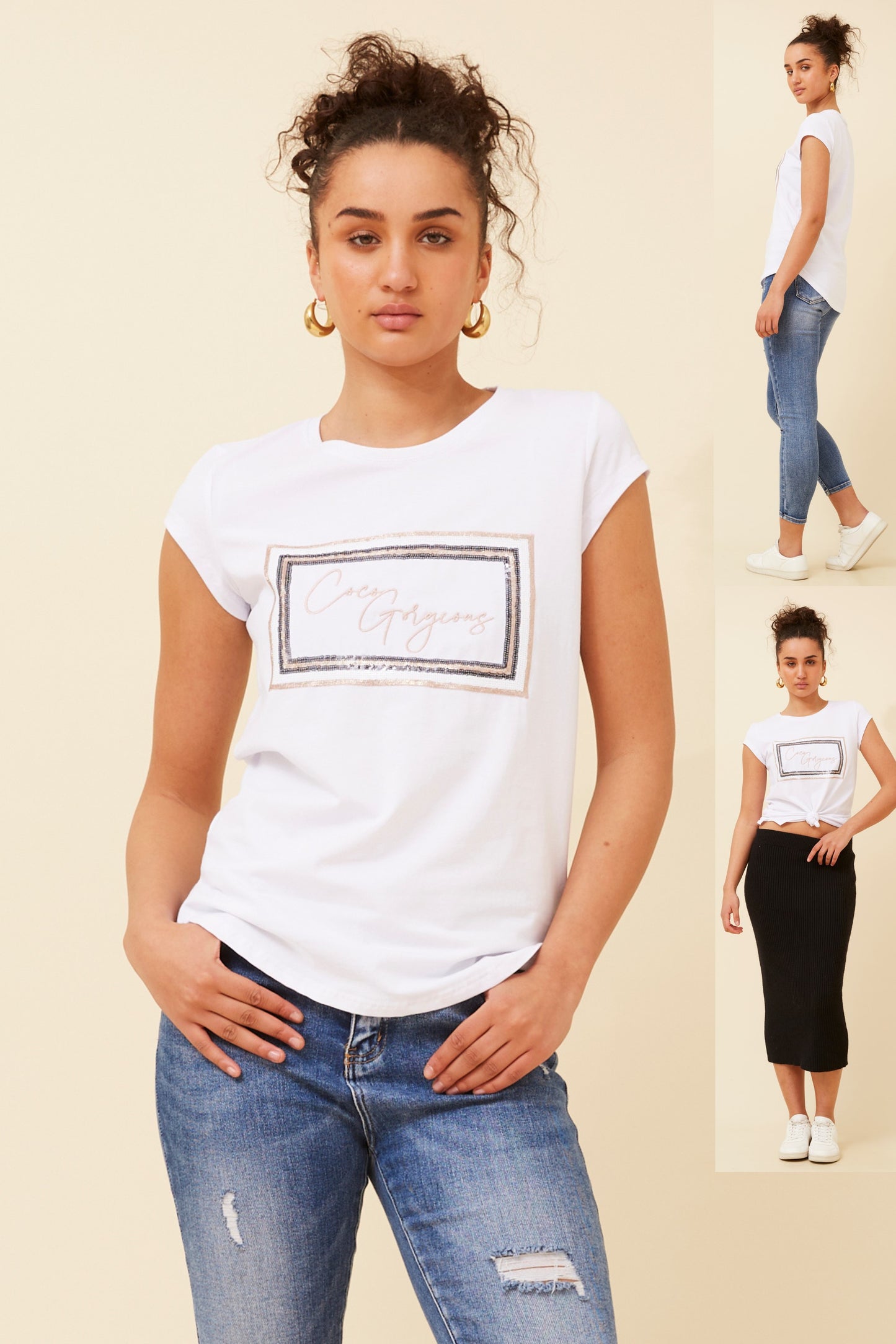 Coco Gorgeous Graphic T-Shirt - White T516558