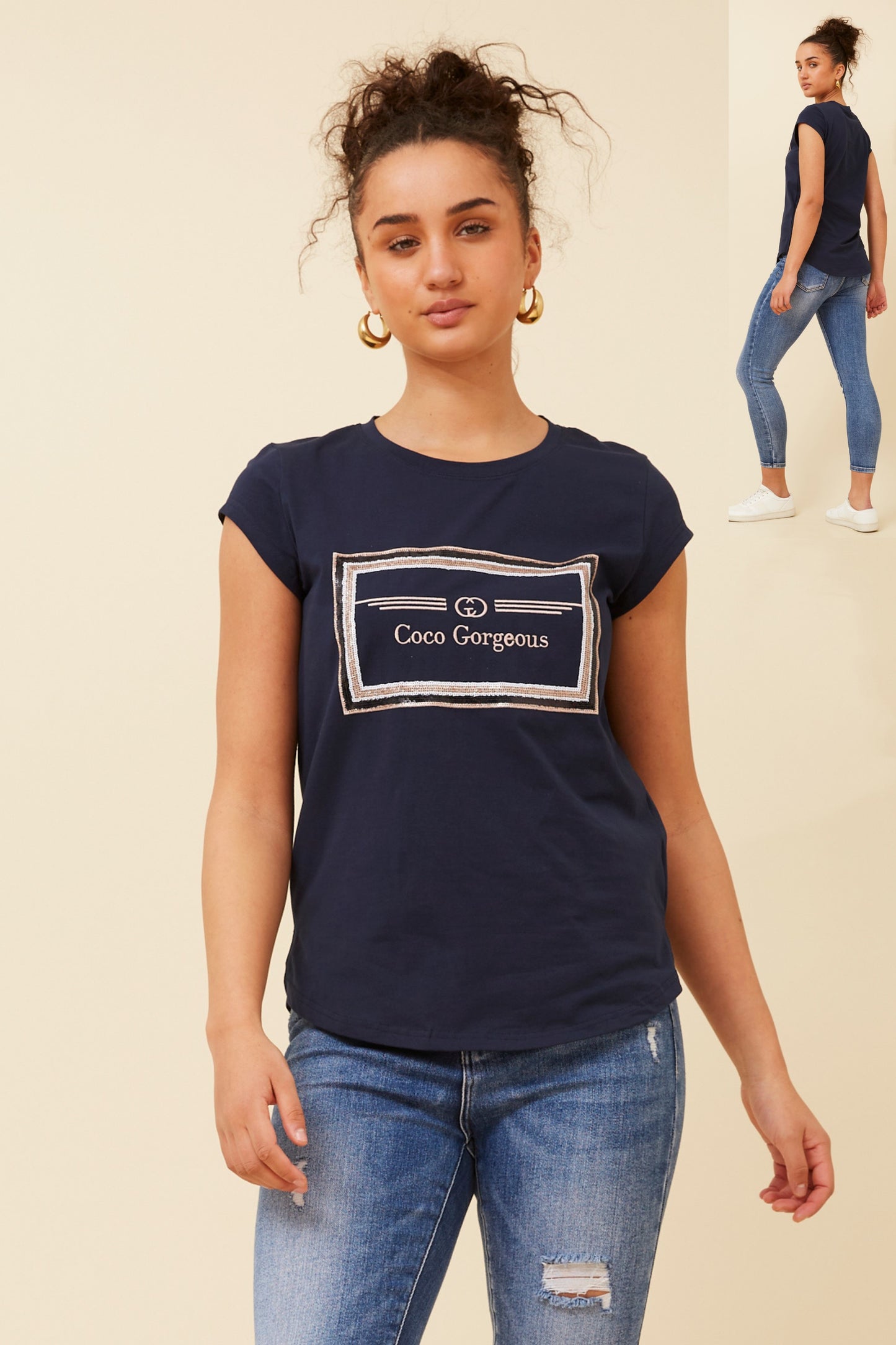 Coco Gorgeous Graphic T-Shirt - Navy T516559