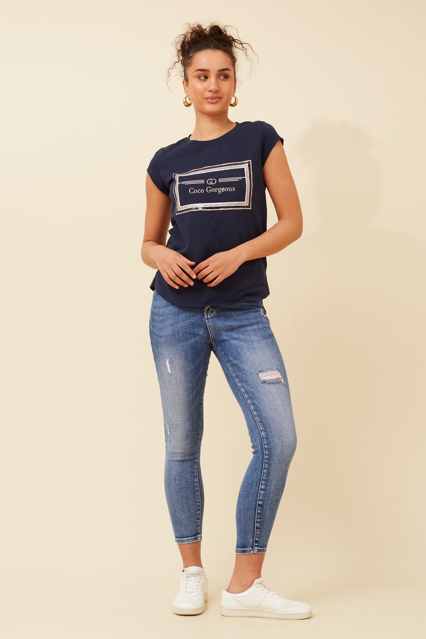 Coco Gorgeous Graphic T-Shirt - Navy T516559